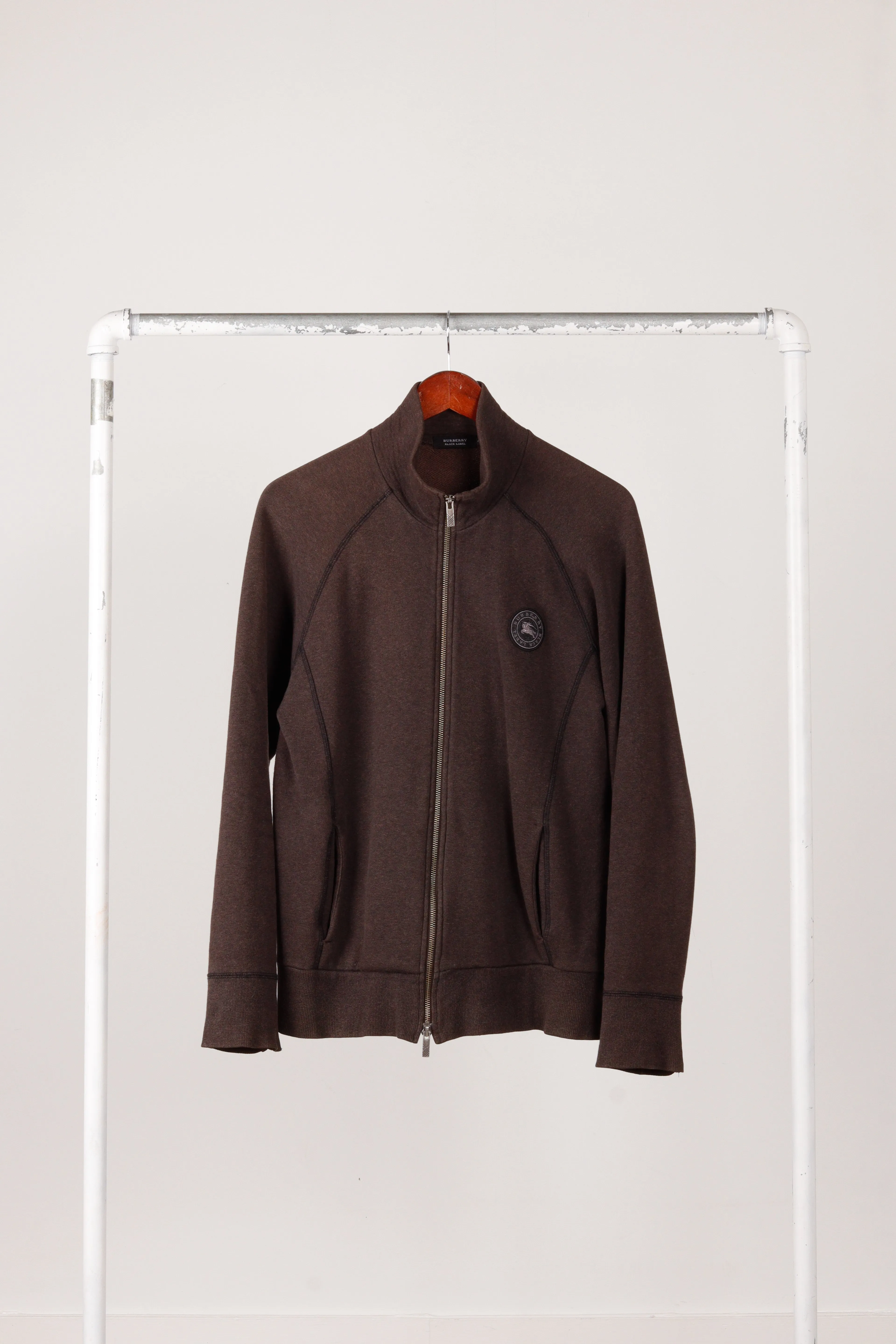 2000's Burberry Black Label 'Mlange Zip-Up' Track Jacket Brown