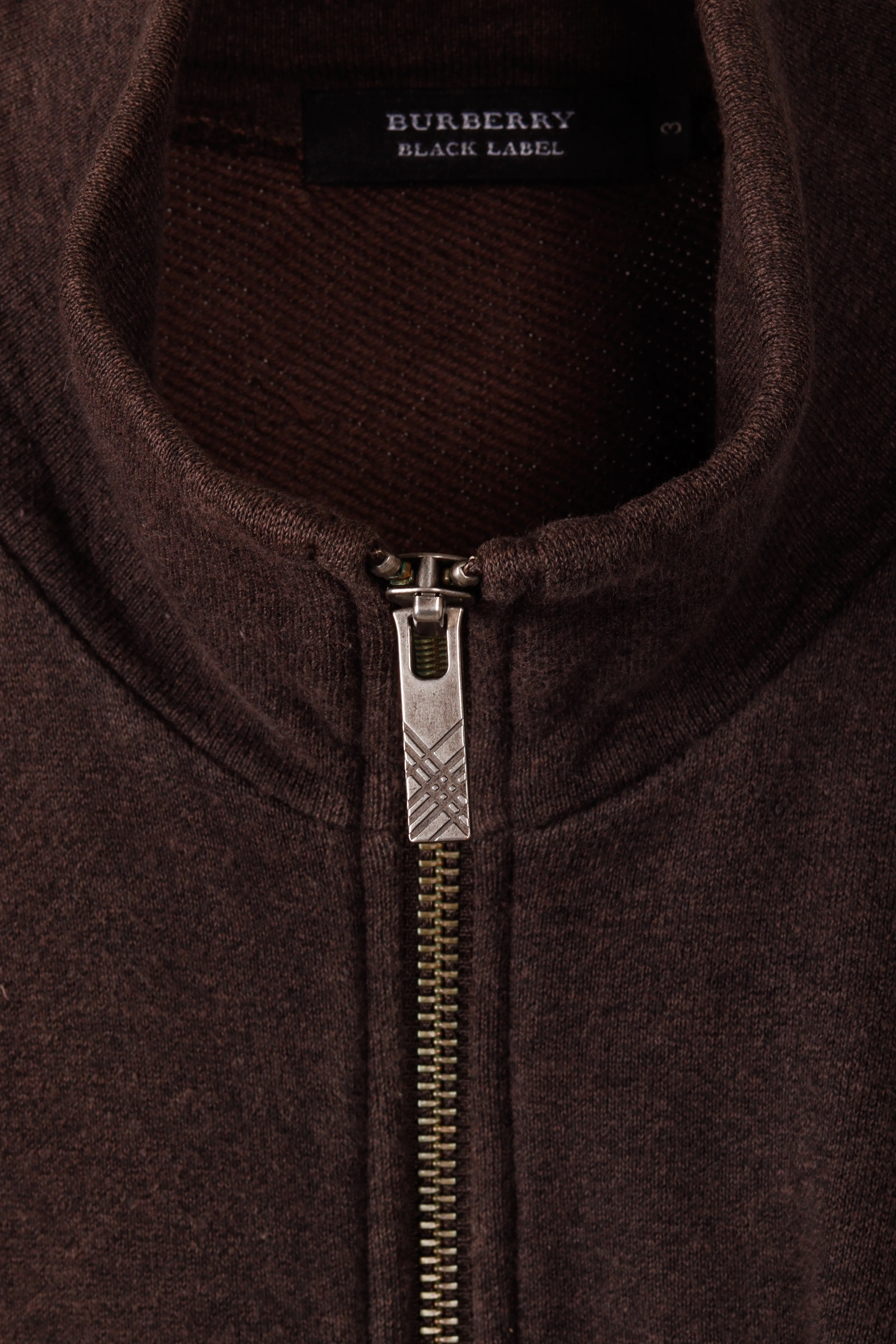 2000's Burberry Black Label 'Mlange Zip-Up' Track Jacket Brown