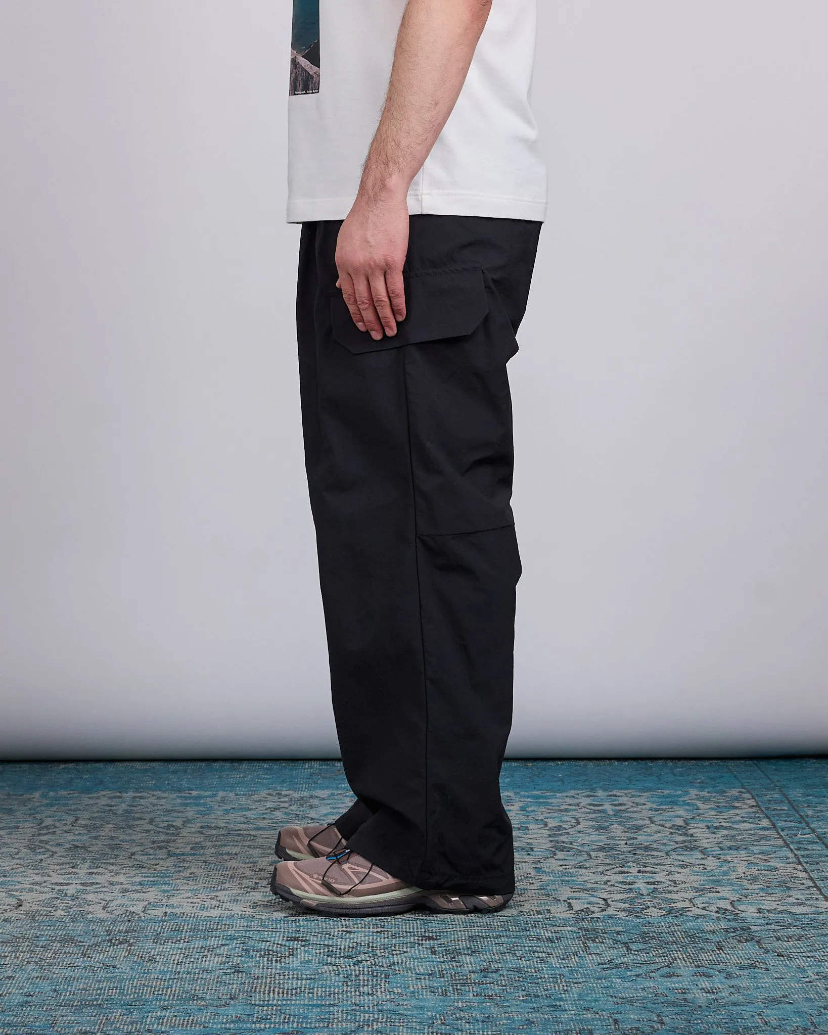 and wander Nylon Twill Relaxed Pant Black