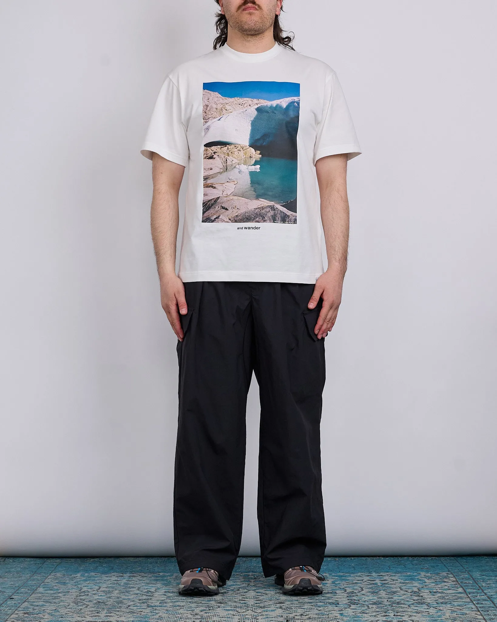 and wander Nylon Twill Relaxed Pant Black