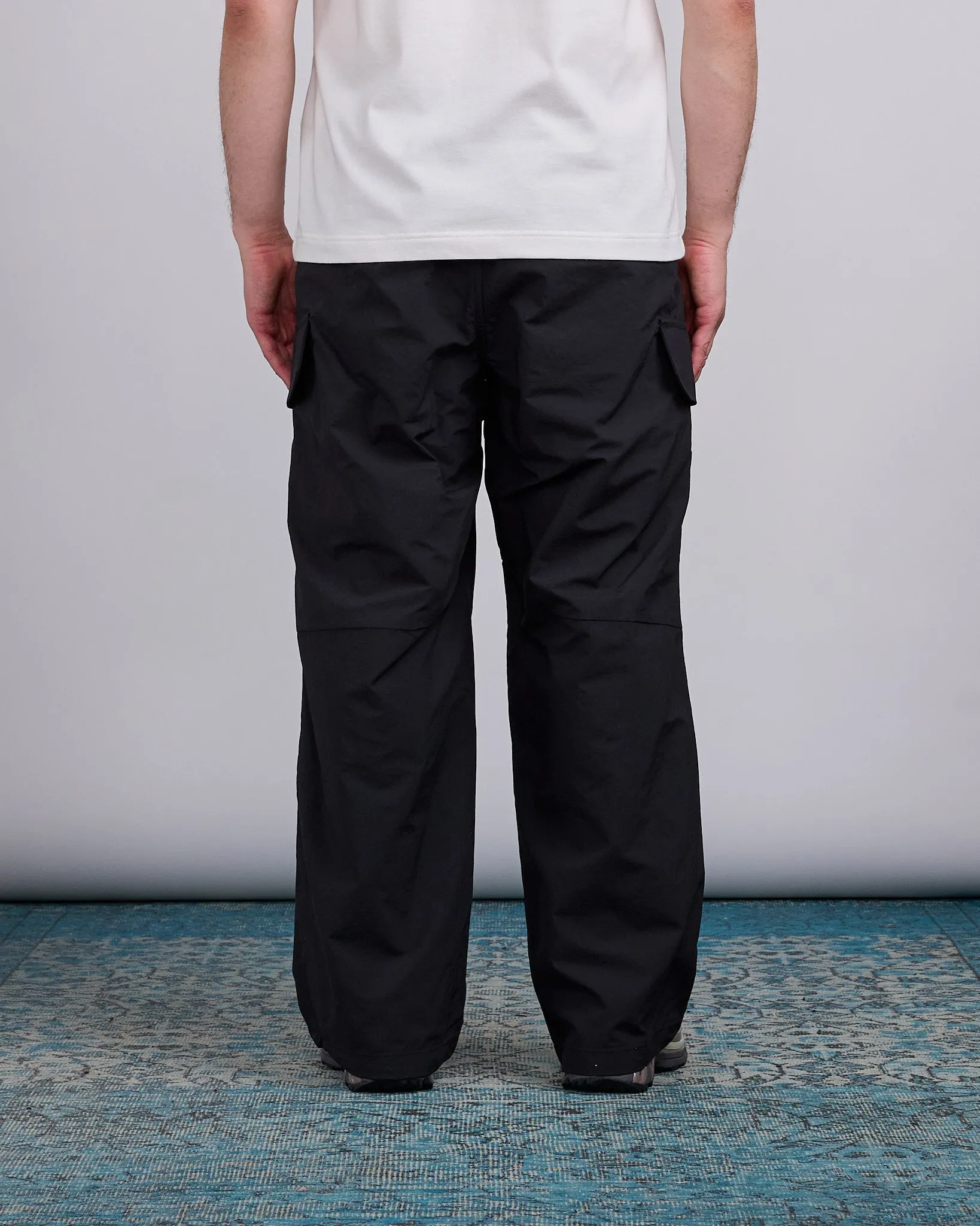 and wander Nylon Twill Relaxed Pant Black