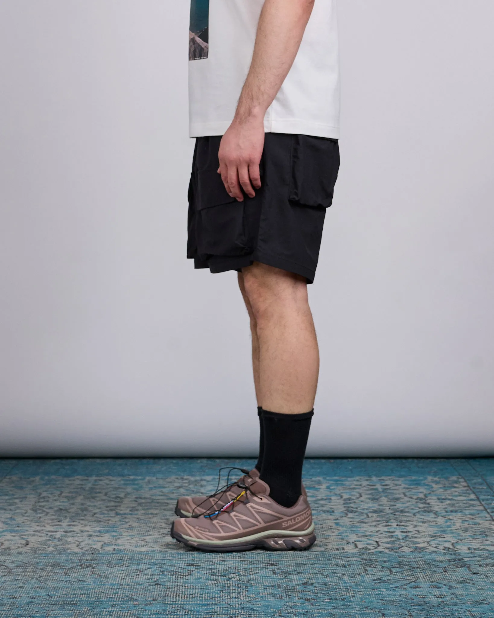 and wander Nylon Twill Relaxed Short Black