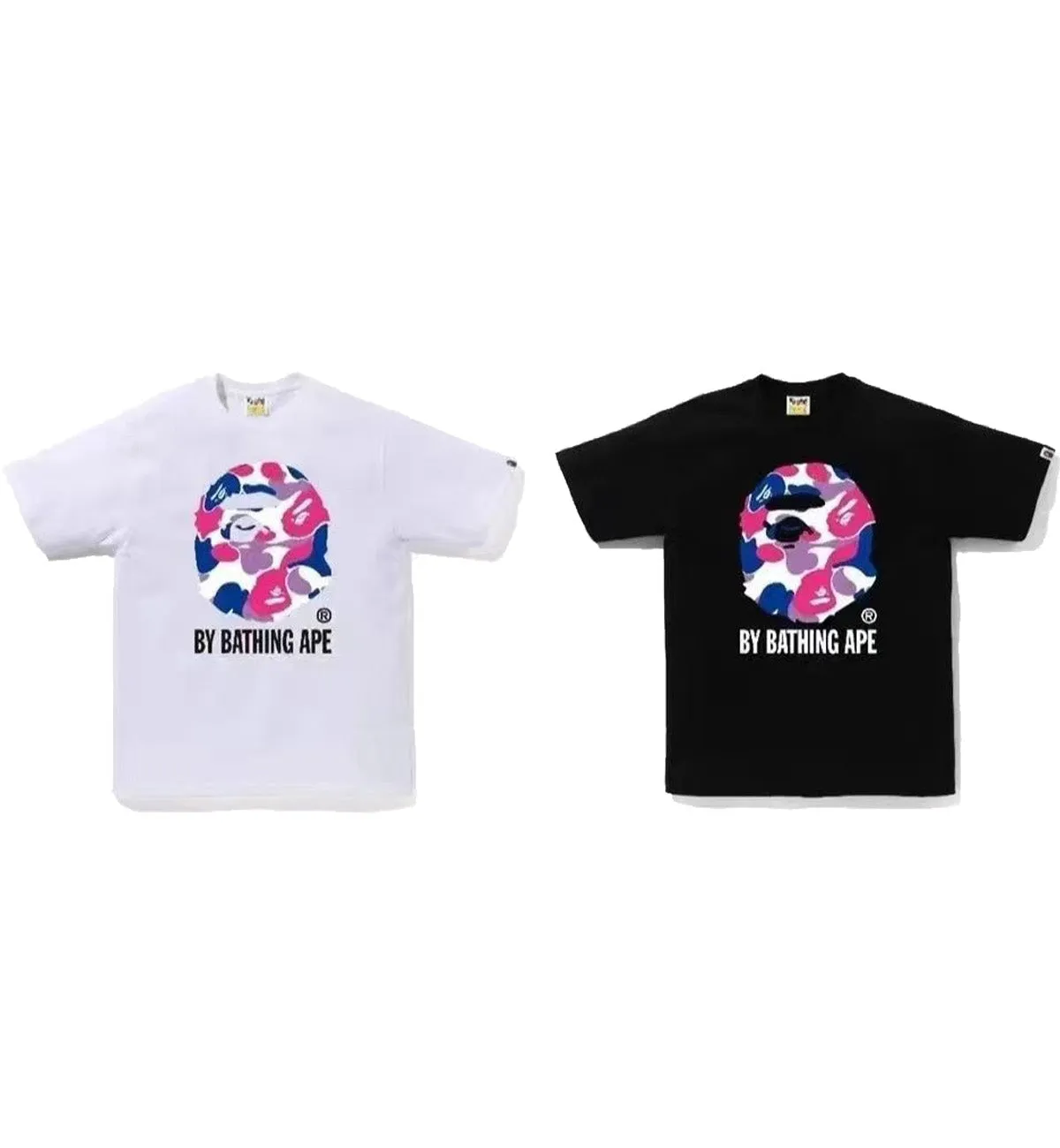 Bape Big Head Camo Magenta T-Shirt