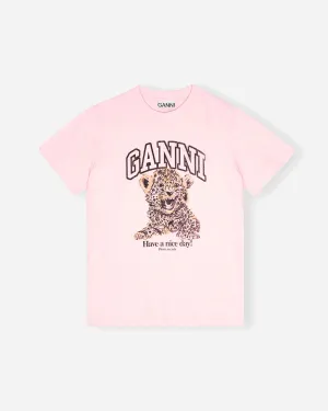 Basic Jersey Leopard Relaxed T-shirt - Chalk Pink