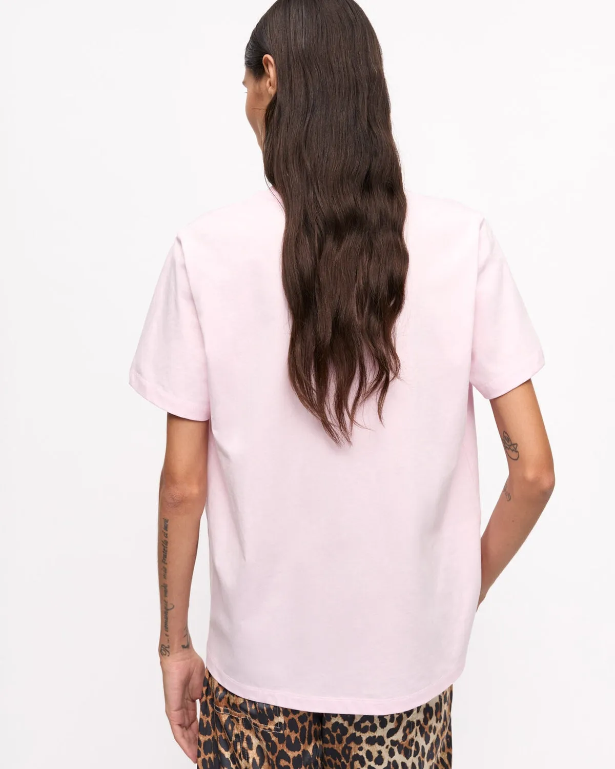 Basic Jersey Leopard Relaxed T-shirt - Chalk Pink