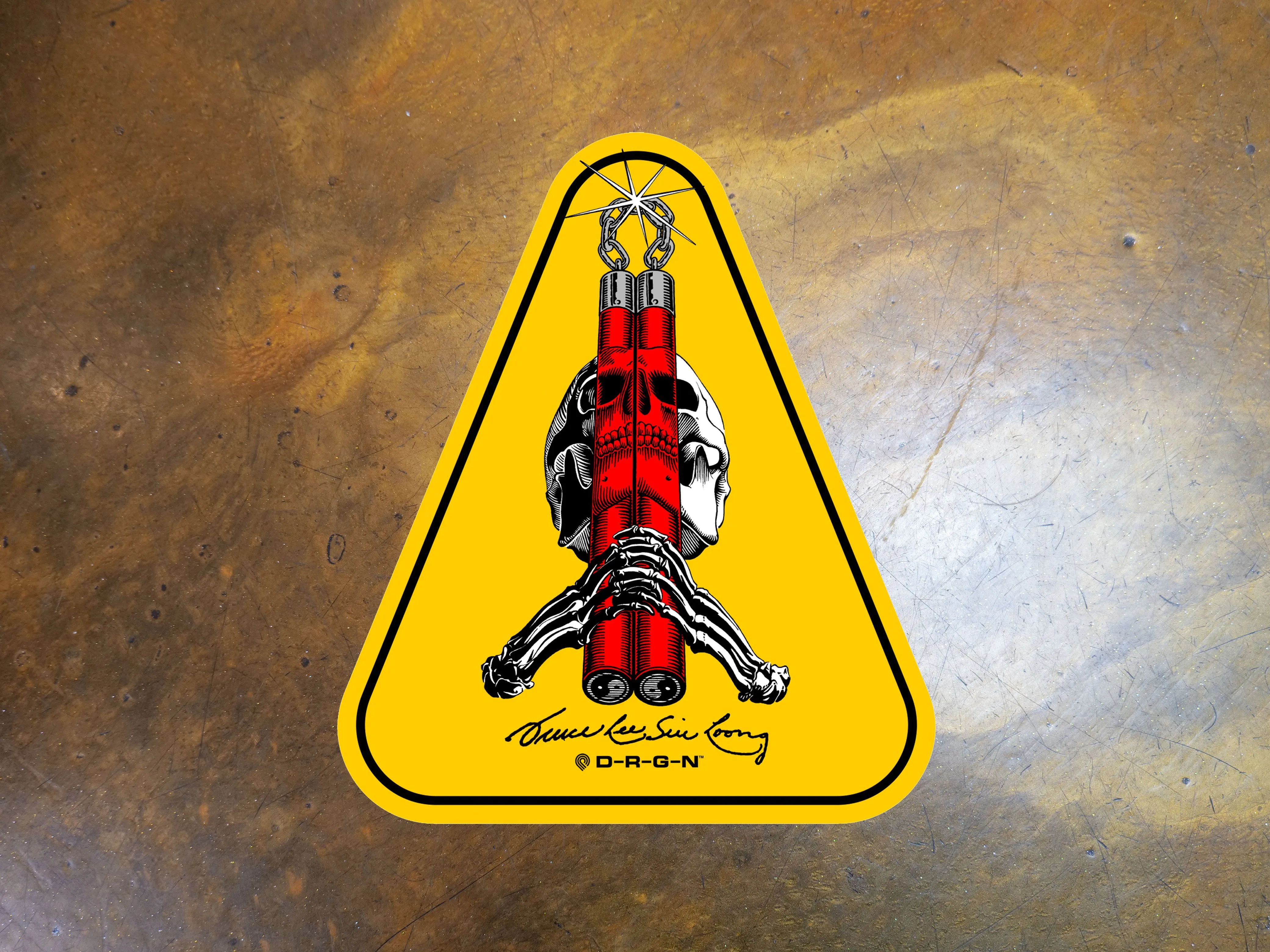 Bruce Lee Skull & Nunchucks Sticker