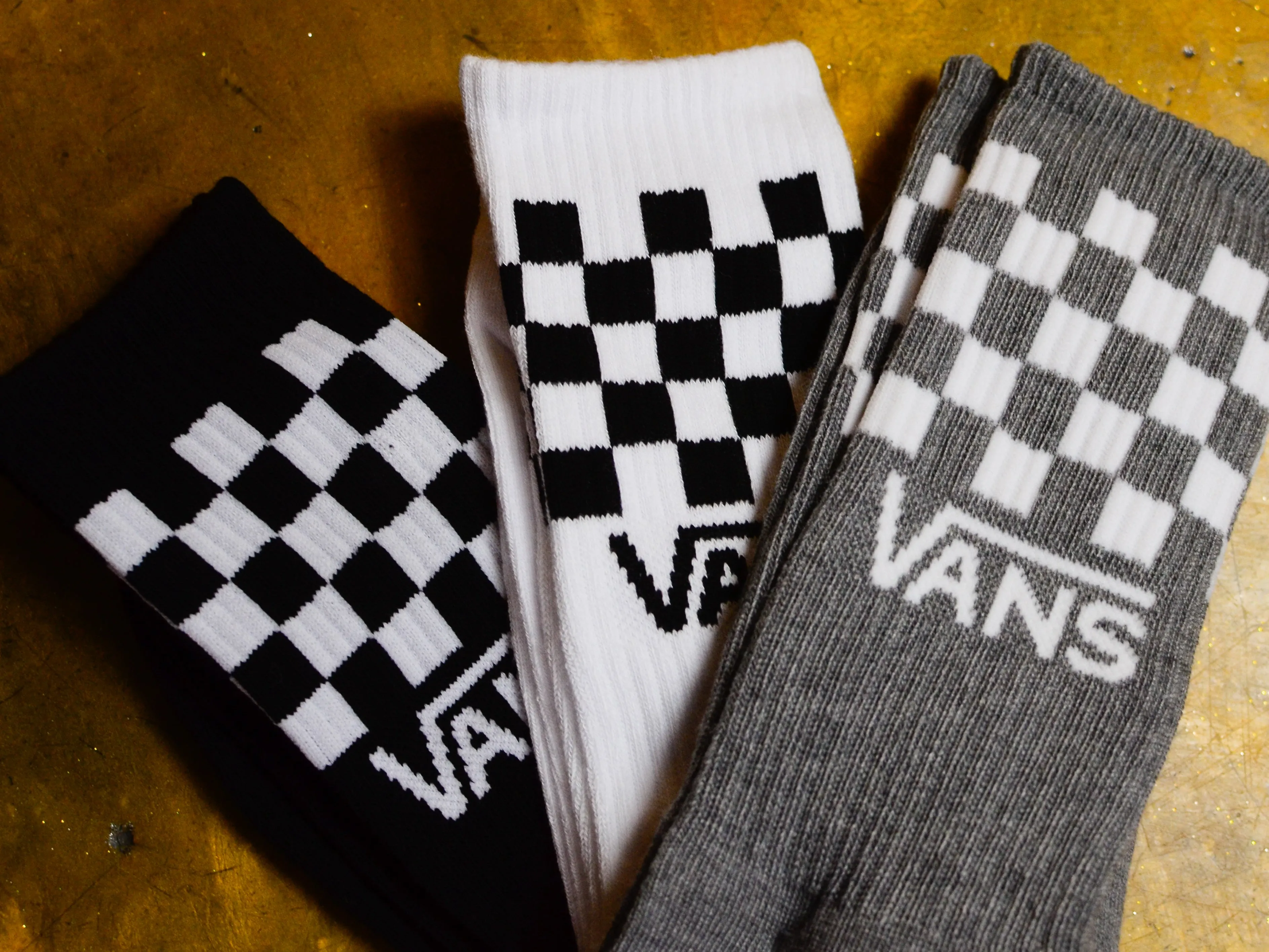 Classic Check Crew Sock 3pk - Black / Grey / White