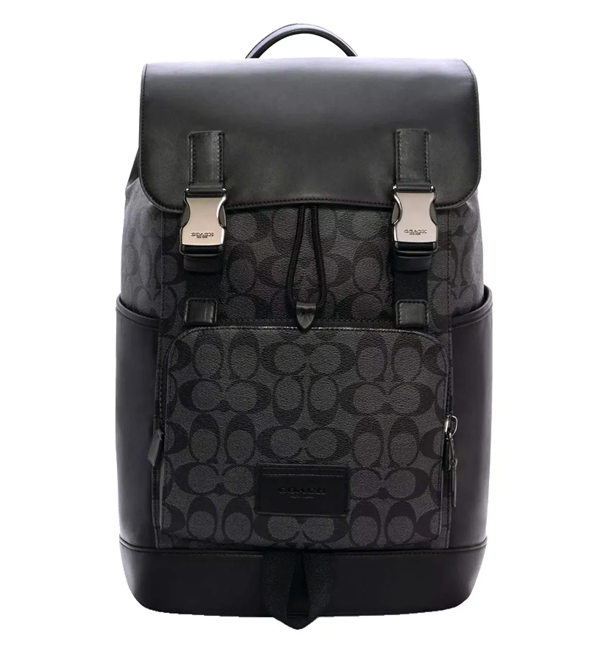 Coach Track Backpack Signature Canvas (Black)