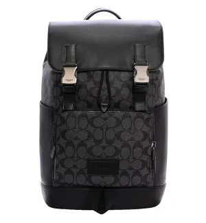 Coach Track Backpack Signature Canvas (Black)