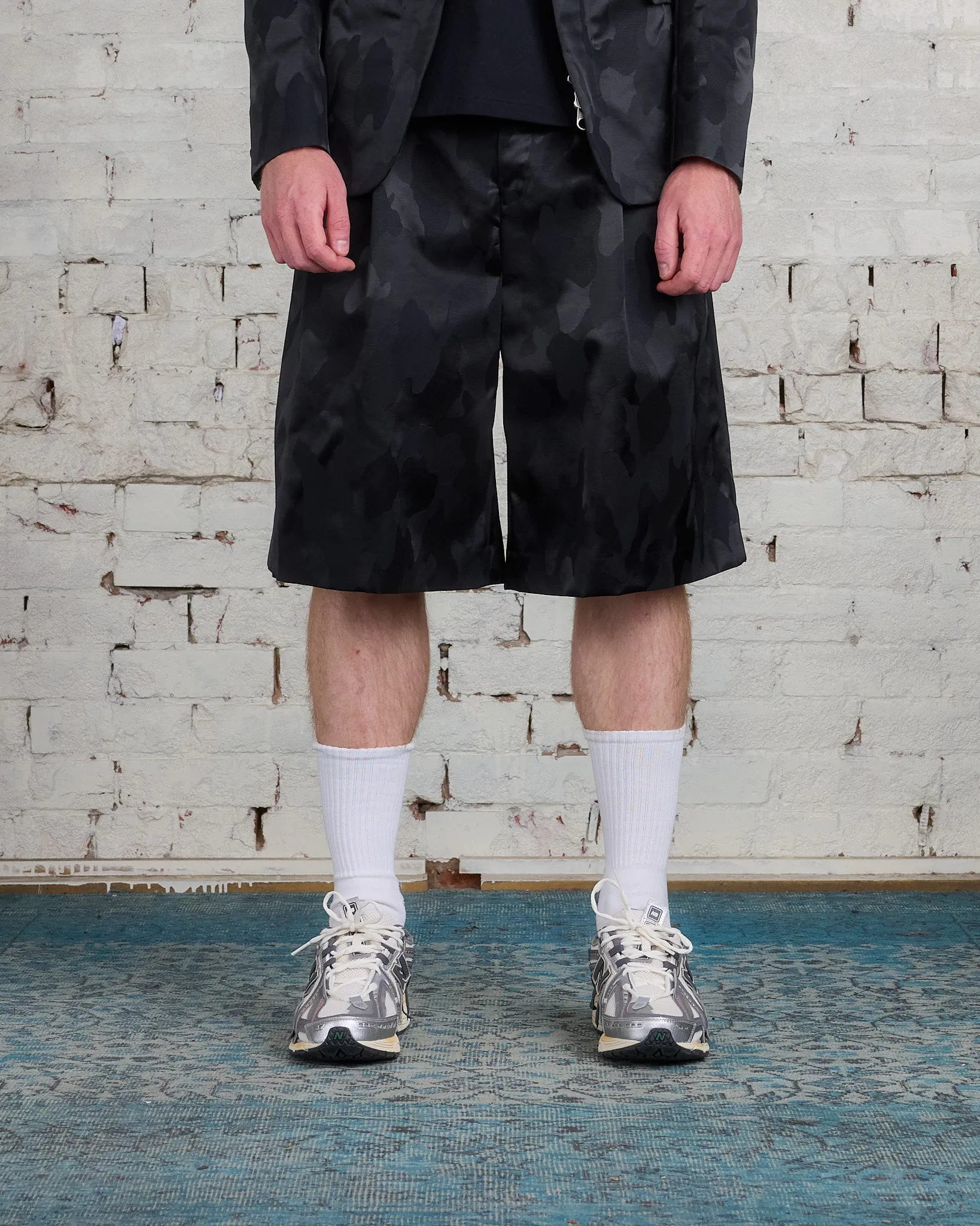COMME des GARONS HOMME Plus Nylon Jacquard Camo Pattern Short Black