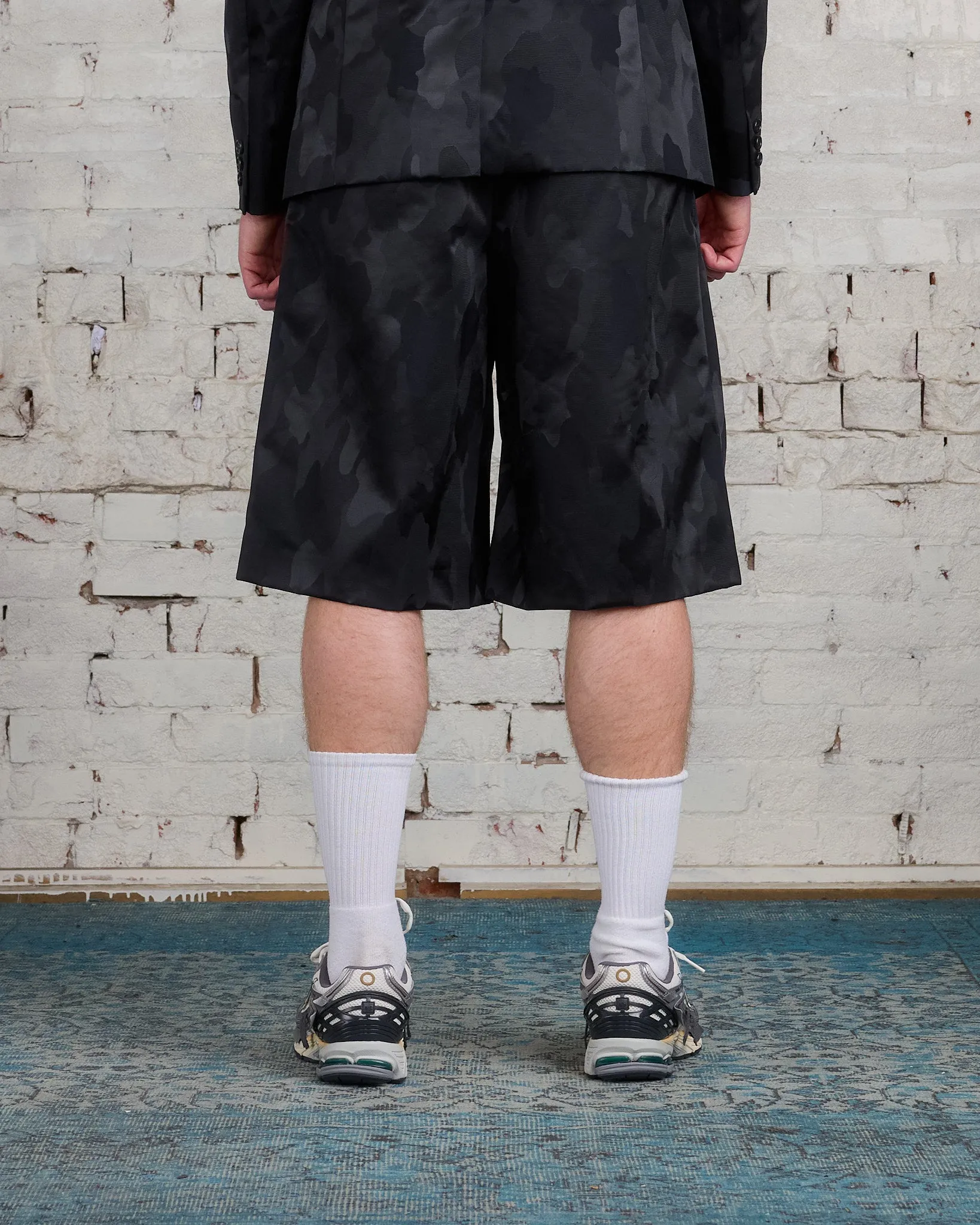 COMME des GARONS HOMME Plus Nylon Jacquard Camo Pattern Short Black