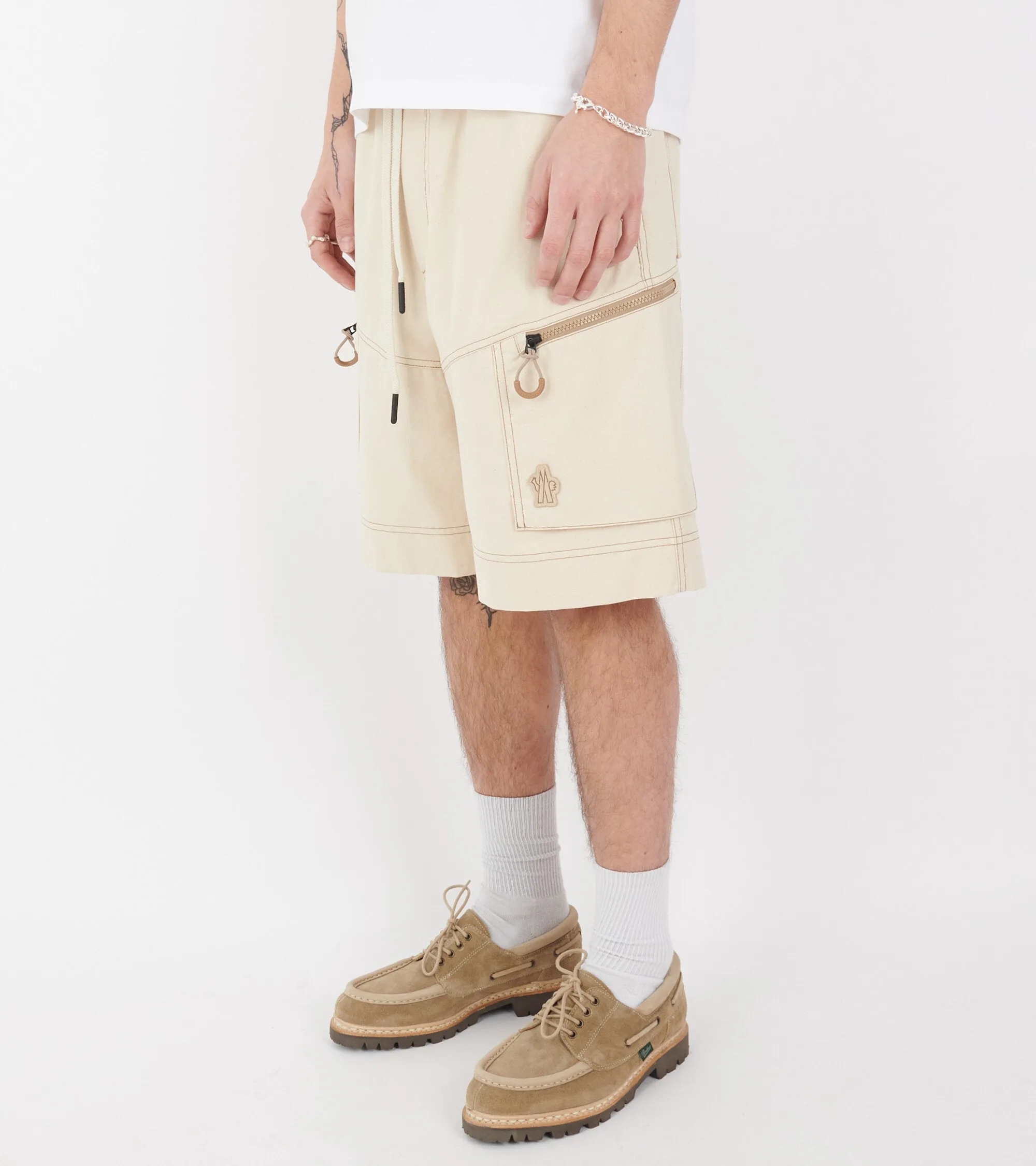 Cotton Drill Cargo Shorts Light Beige