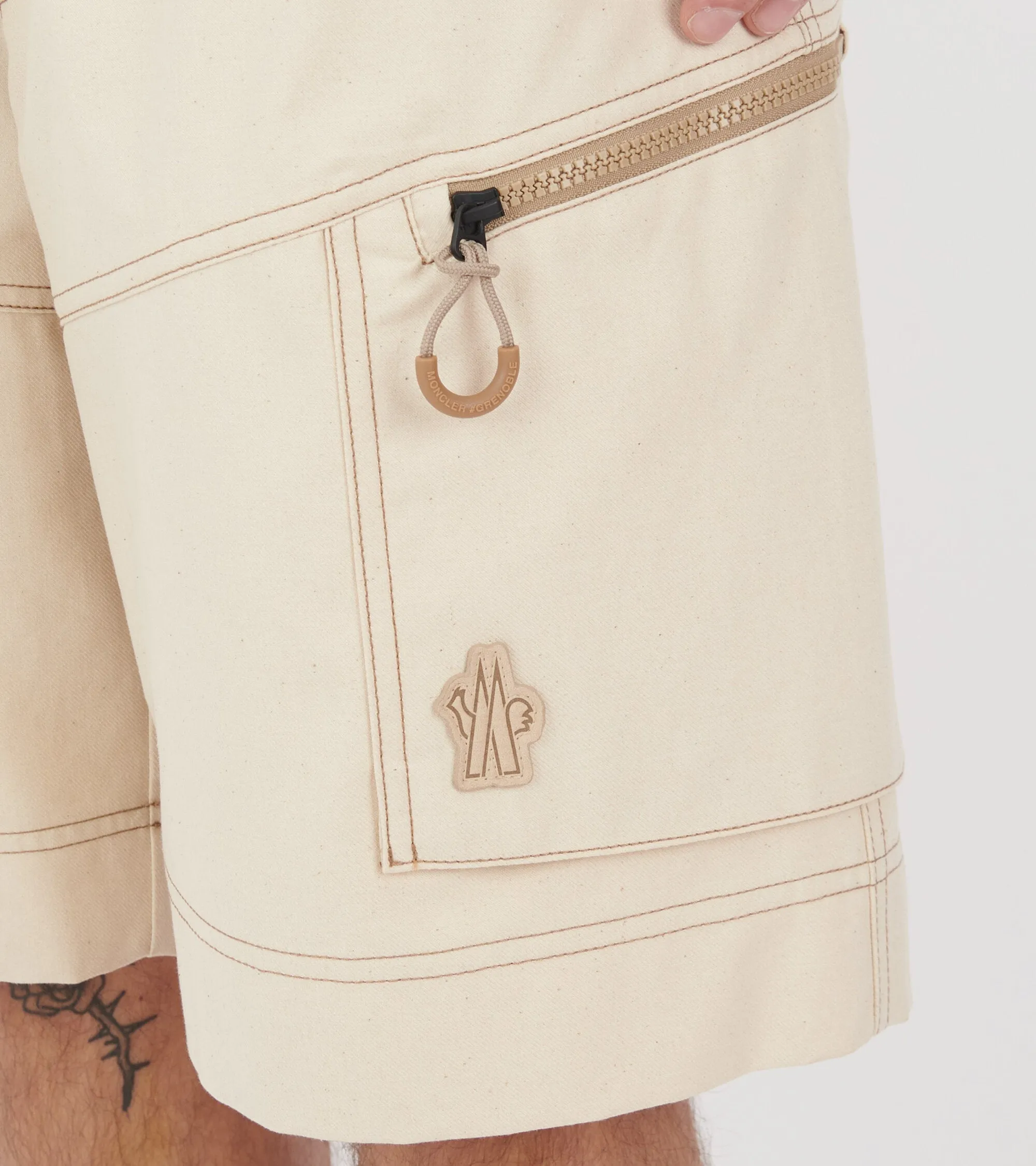 Cotton Drill Cargo Shorts Light Beige