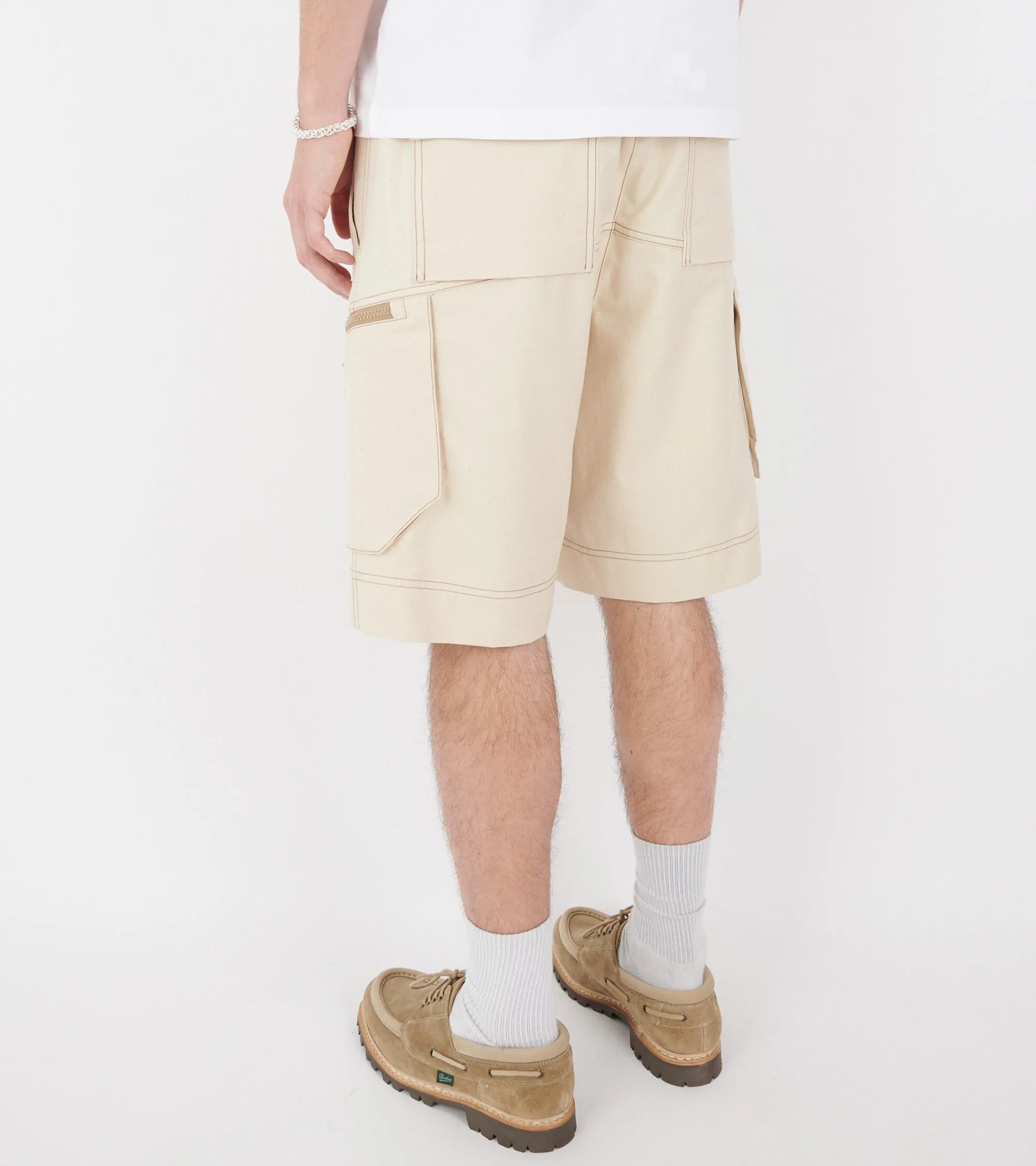 Cotton Drill Cargo Shorts Light Beige