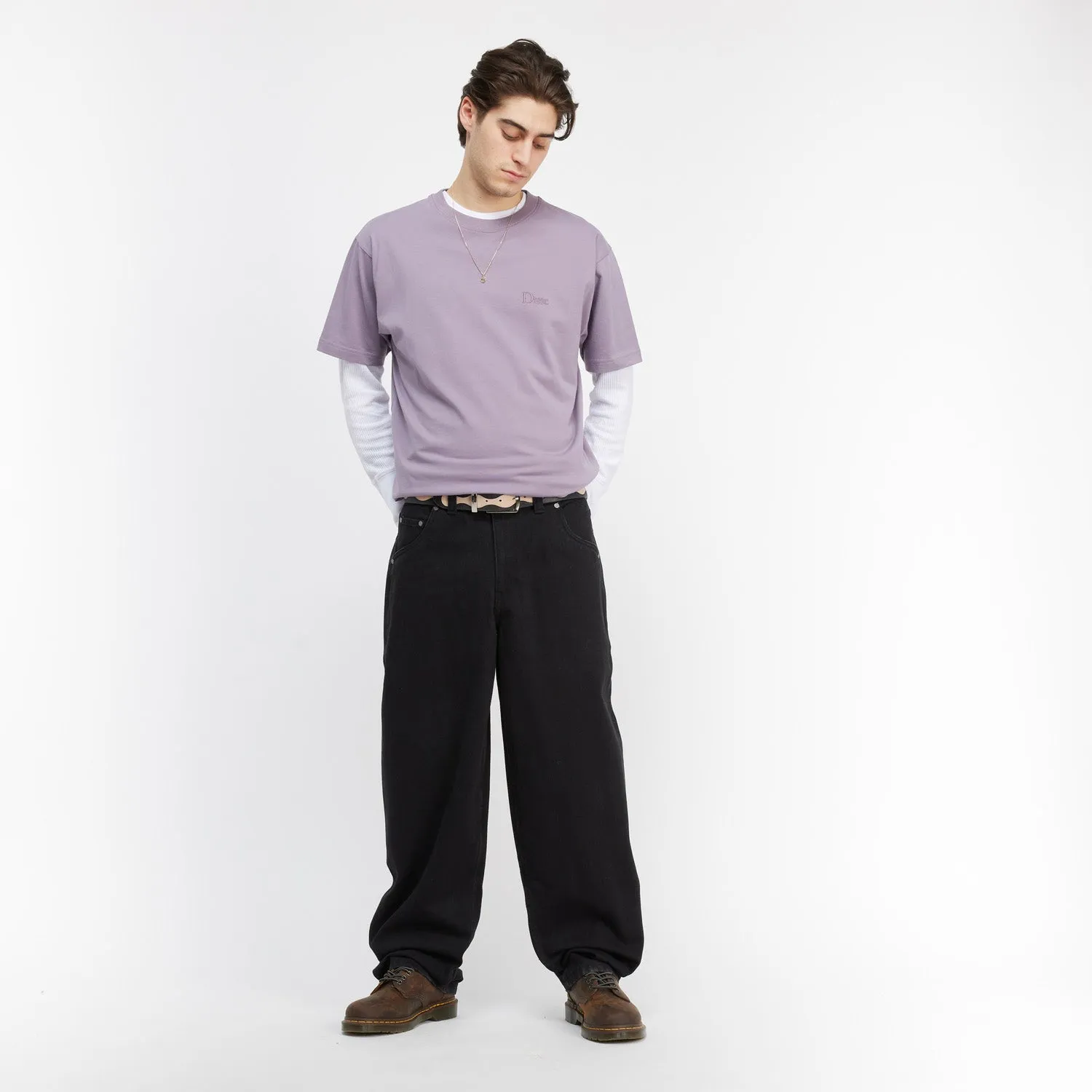 Dime Men Classic Small Logo T-Shirt Plum Gray
