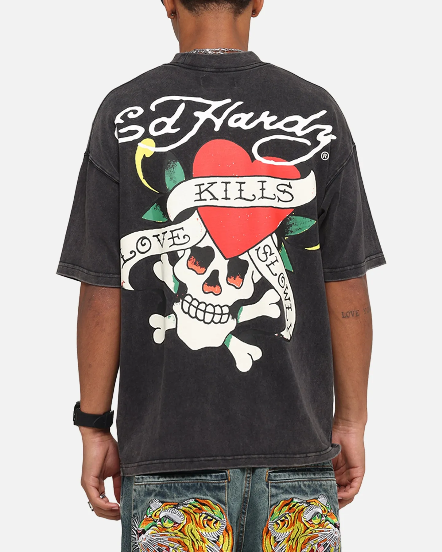 Ed Hardy Love Kills Oversized T-Shirt Black