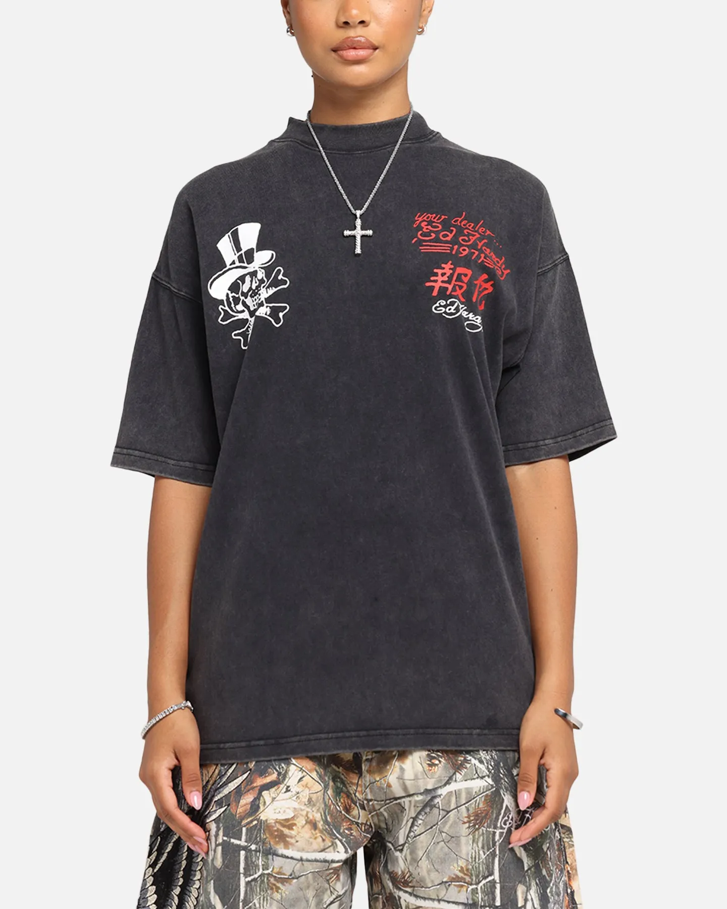 Ed Hardy Love Kills Oversized T-Shirt Black