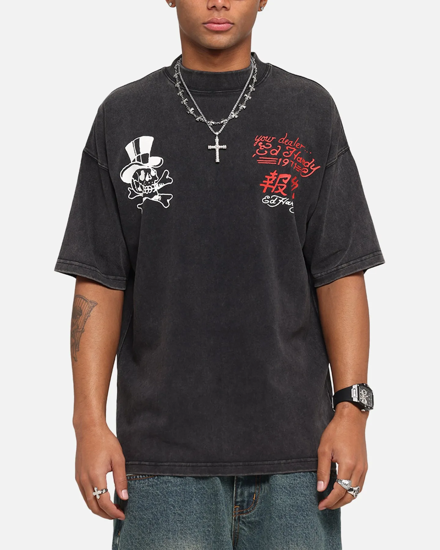 Ed Hardy Love Kills Oversized T-Shirt Black
