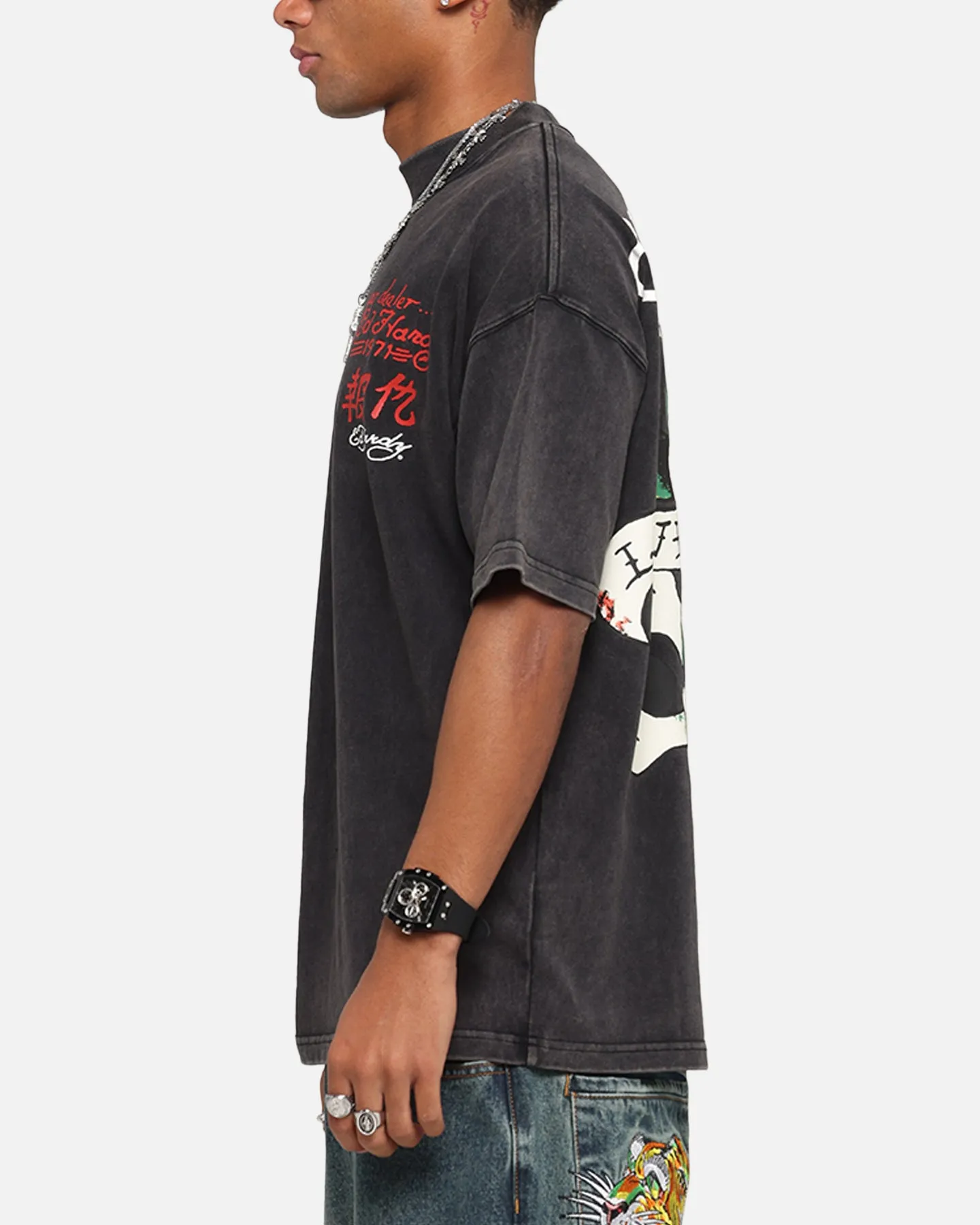Ed Hardy Love Kills Oversized T-Shirt Black