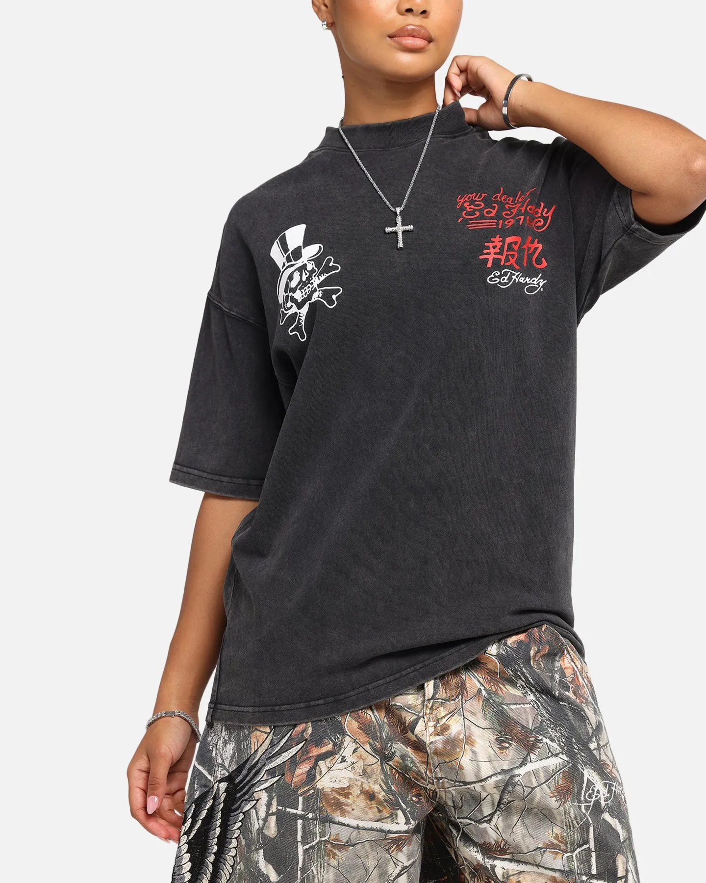 Ed Hardy Love Kills Oversized T-Shirt Black
