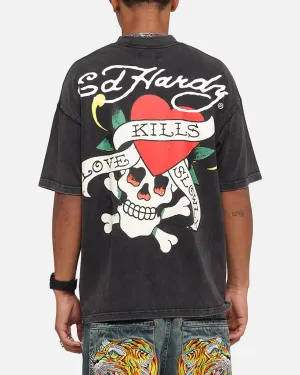 Ed Hardy Love Kills Oversized T-Shirt Black