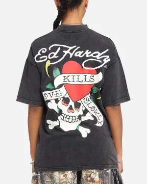 Ed Hardy Love Kills Oversized T-Shirt Black