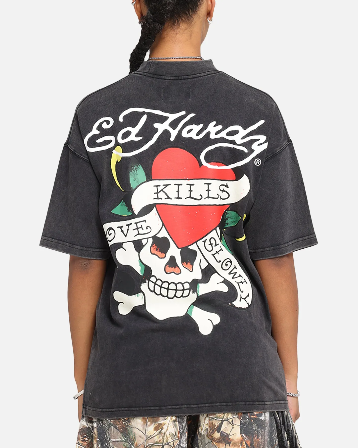Ed Hardy Love Kills Oversized T-Shirt Black