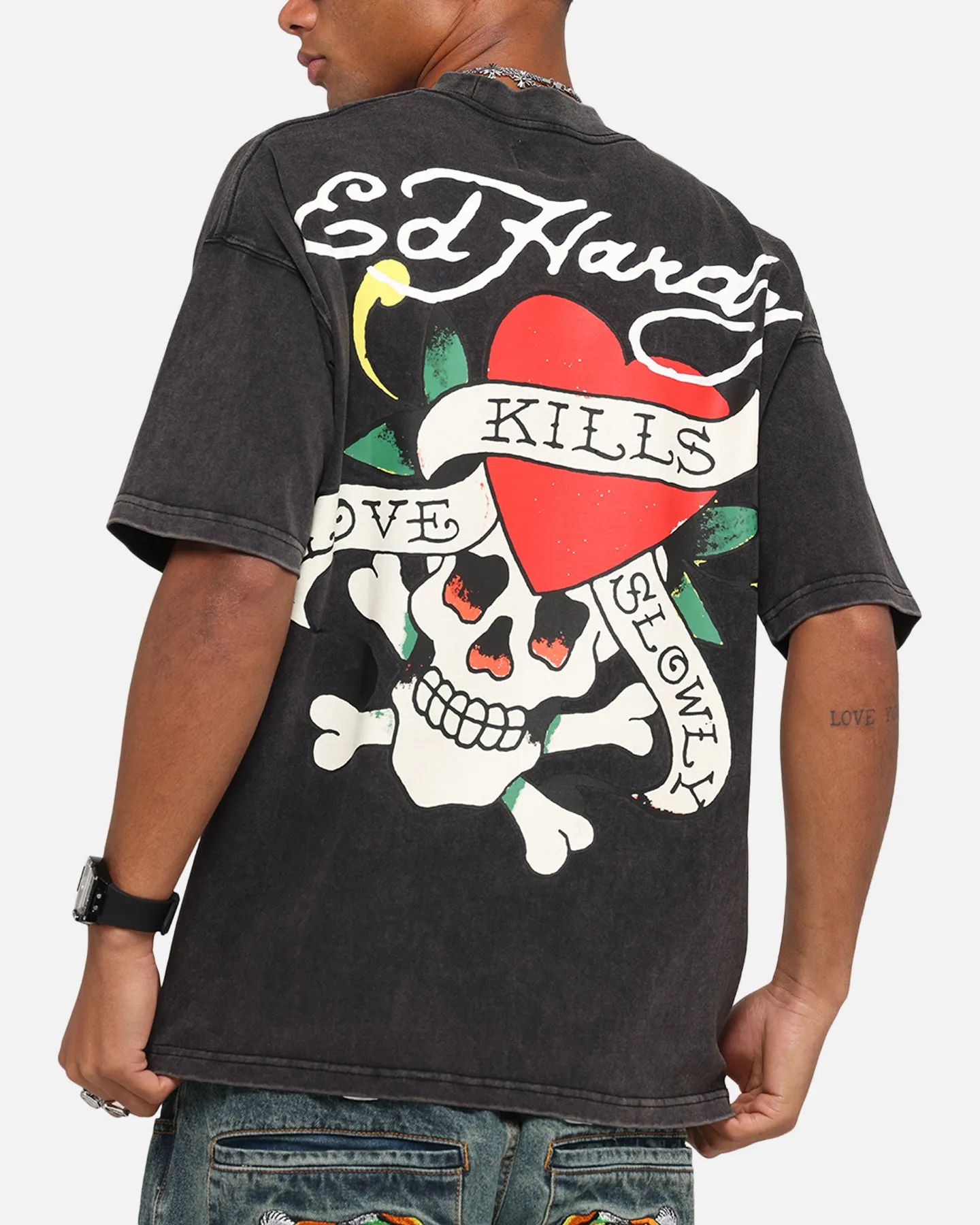 Ed Hardy Love Kills Oversized T-Shirt Black