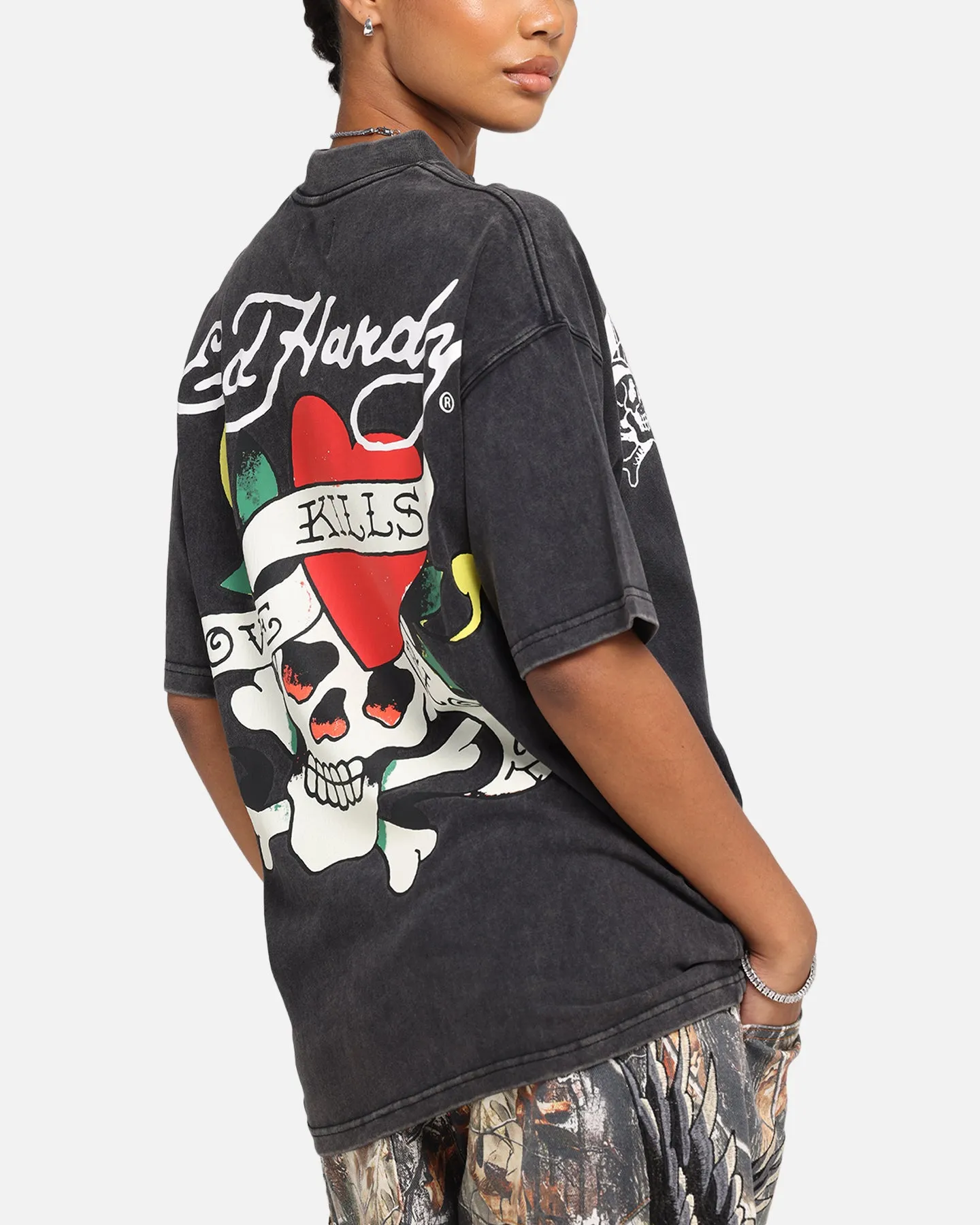 Ed Hardy Love Kills Oversized T-Shirt Black