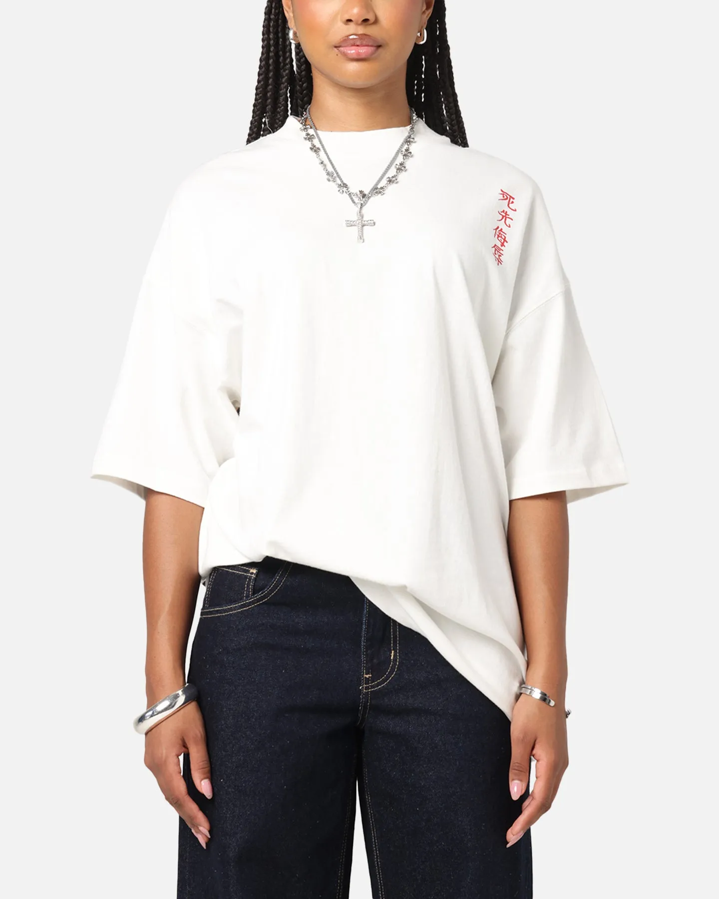 Ed Hardy Tiger Oversized Print T-Shirt Off White