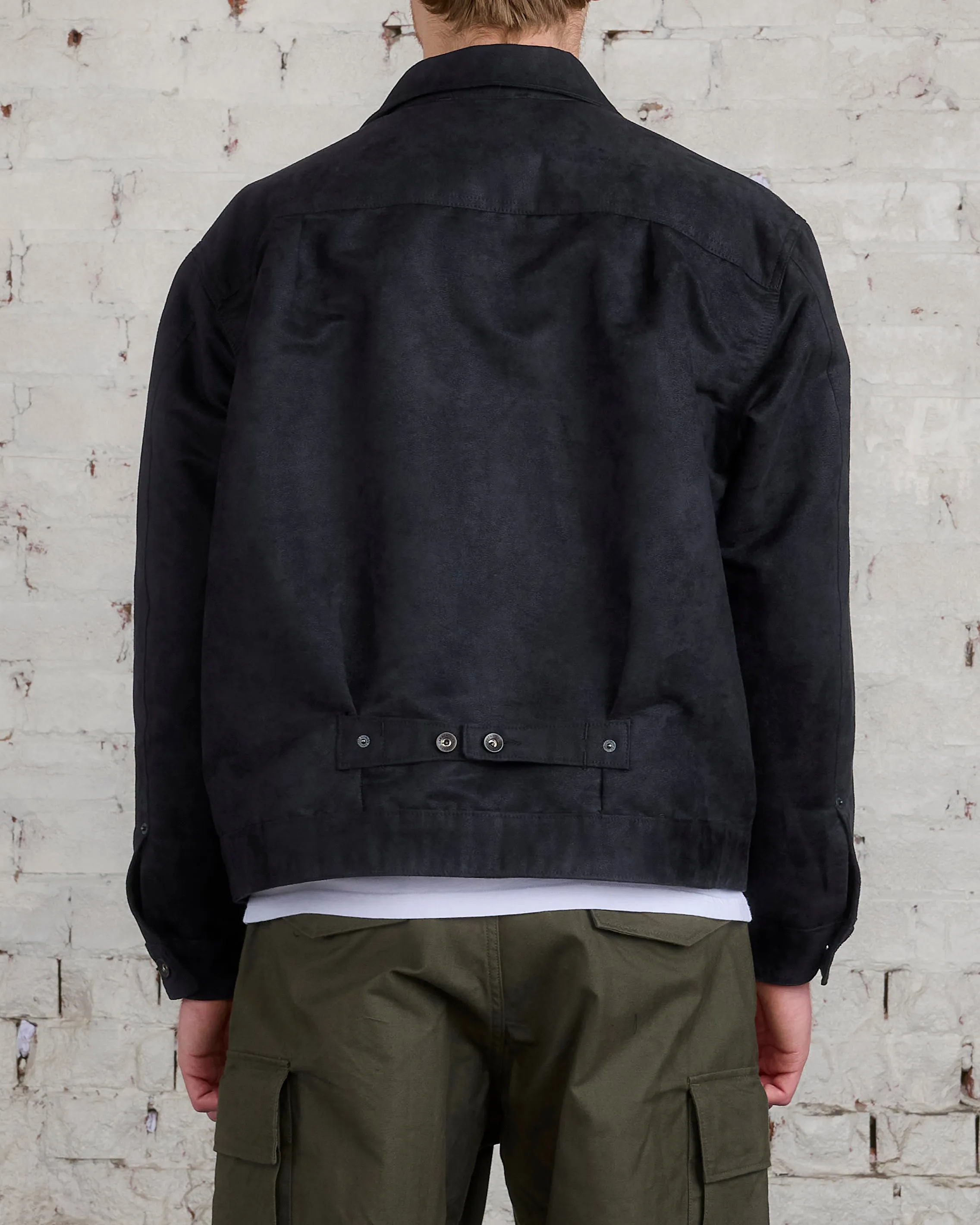 Engineered Garments Trucker Jacket Poly Fake Suede Black