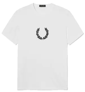 Fred Perry Small Black Laurel Wreath T-Shirt (White)