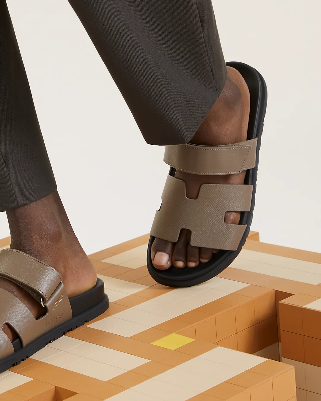 Hermes Chypre Sandals Grey