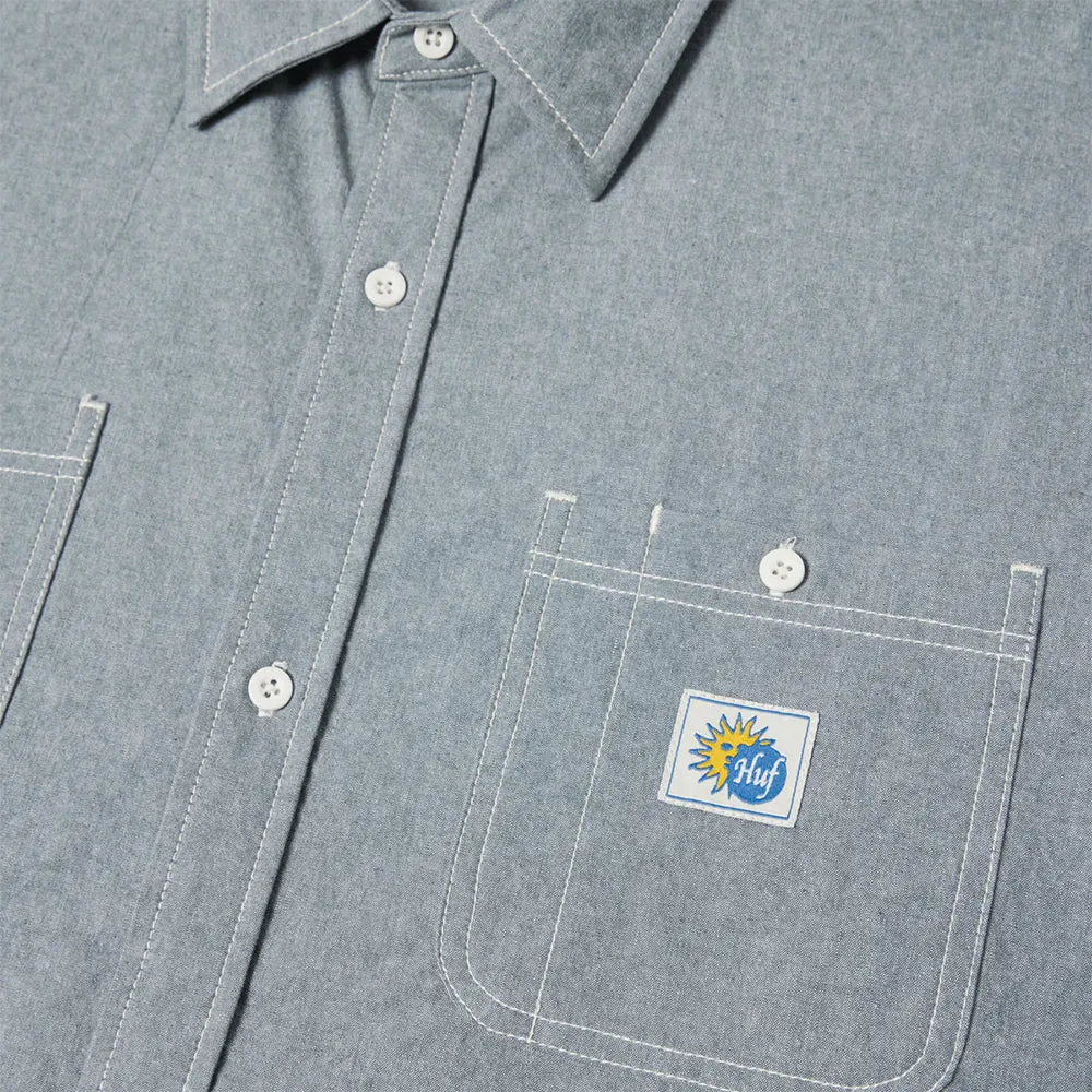 HUF TOTAL ECLIPSE L/S CHAMBRAY SHIRT // LIGHT BLUE