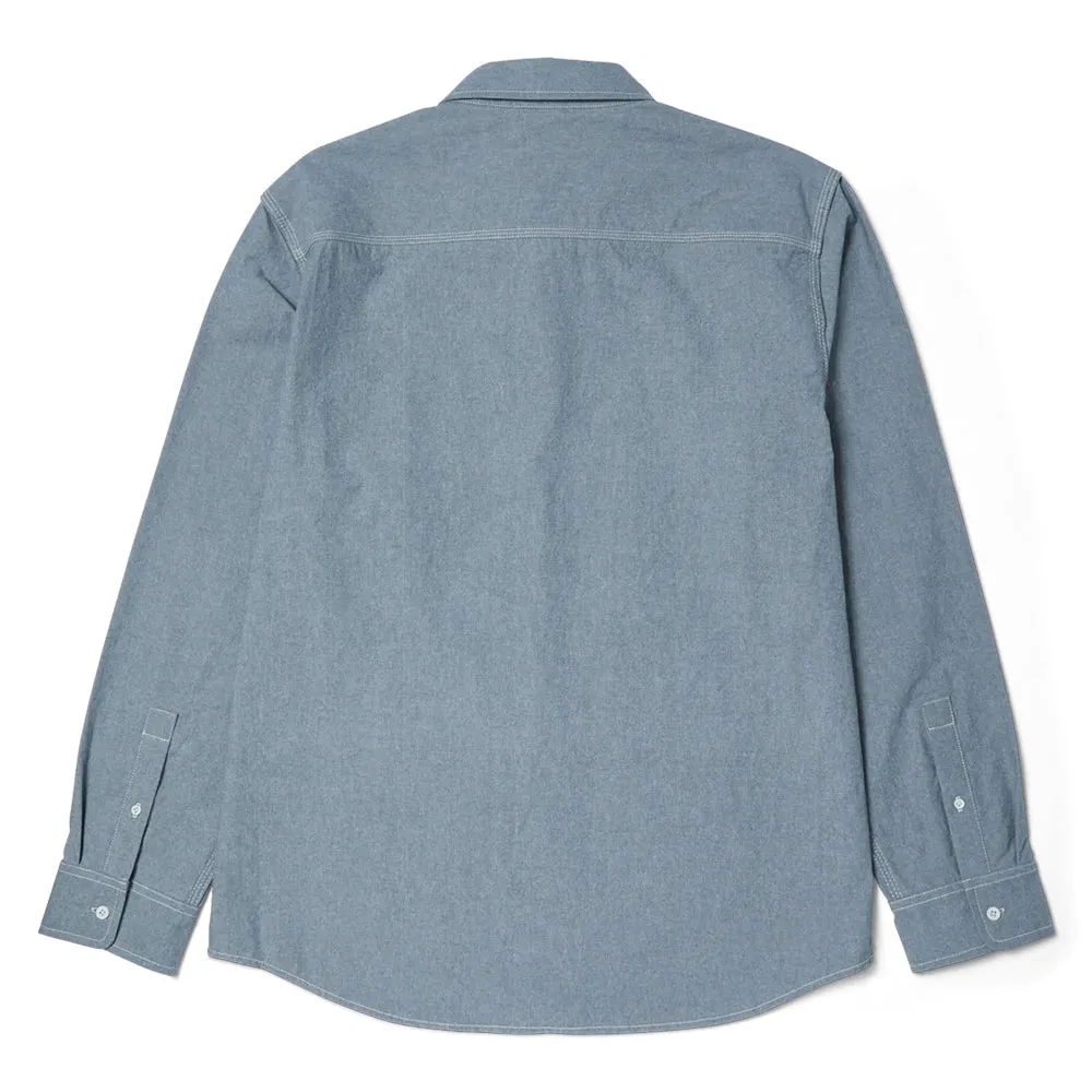HUF TOTAL ECLIPSE L/S CHAMBRAY SHIRT // LIGHT BLUE