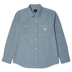 HUF TOTAL ECLIPSE L/S CHAMBRAY SHIRT // LIGHT BLUE