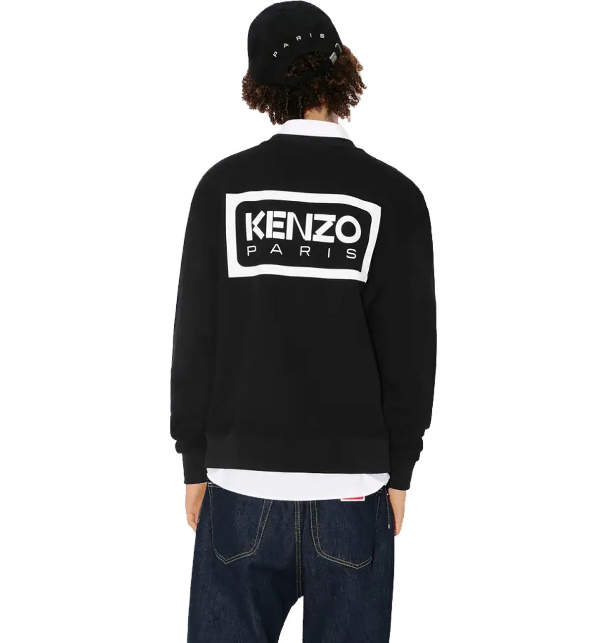 Kenzo Embroidered Bicolor Paris Sweatshirt (Black)