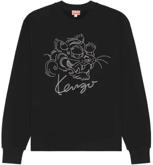 Kenzo Star Tiger Embroidered Sweatshirt (Black)