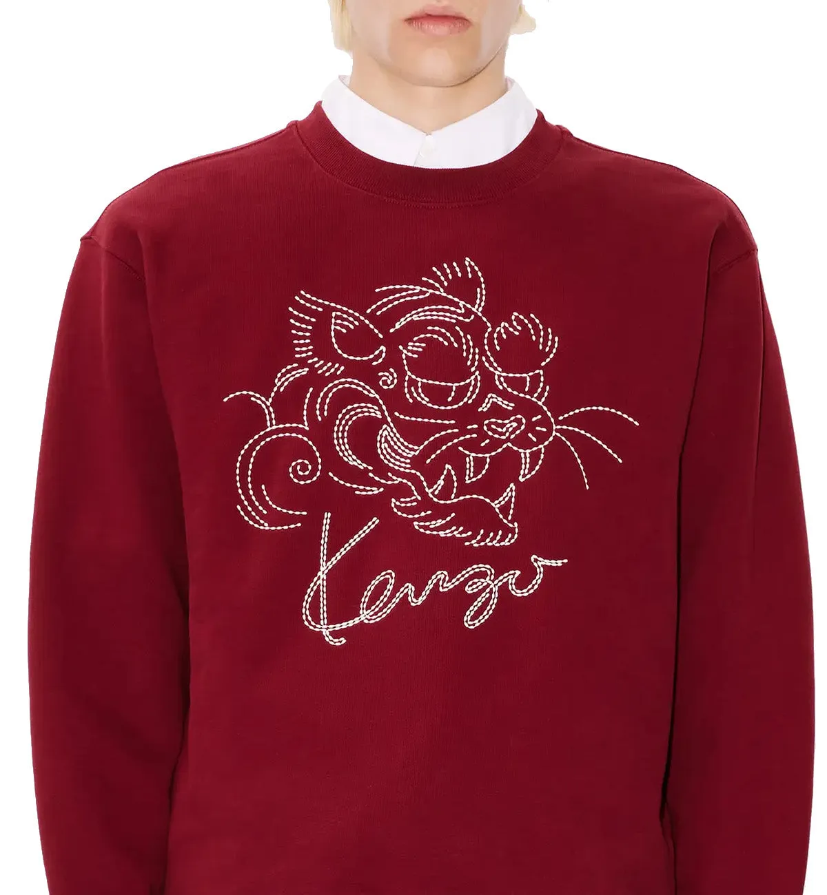 Kenzo Star Tiger Embroidered Sweatshirt (Bordeaux)
