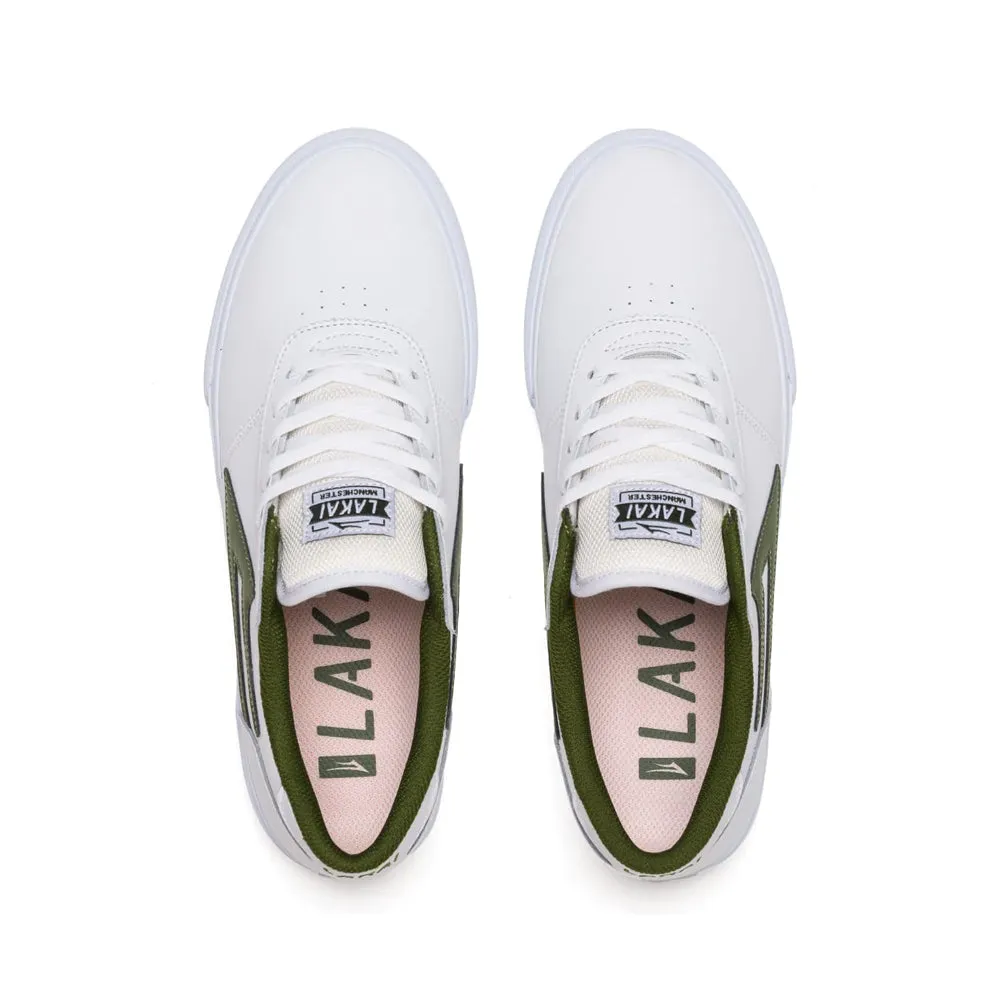 LAKAI MANCHESTER // WHITE/OLIVE LEATHER