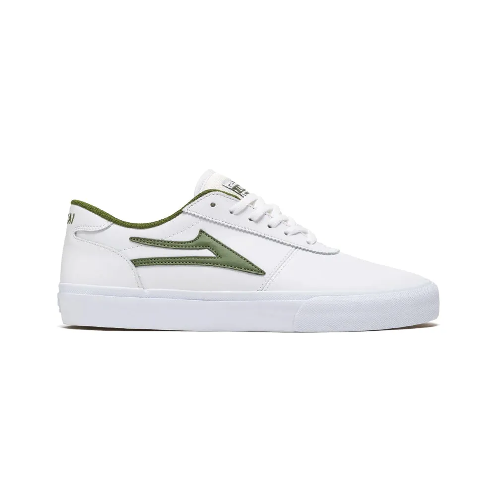 LAKAI MANCHESTER // WHITE/OLIVE LEATHER