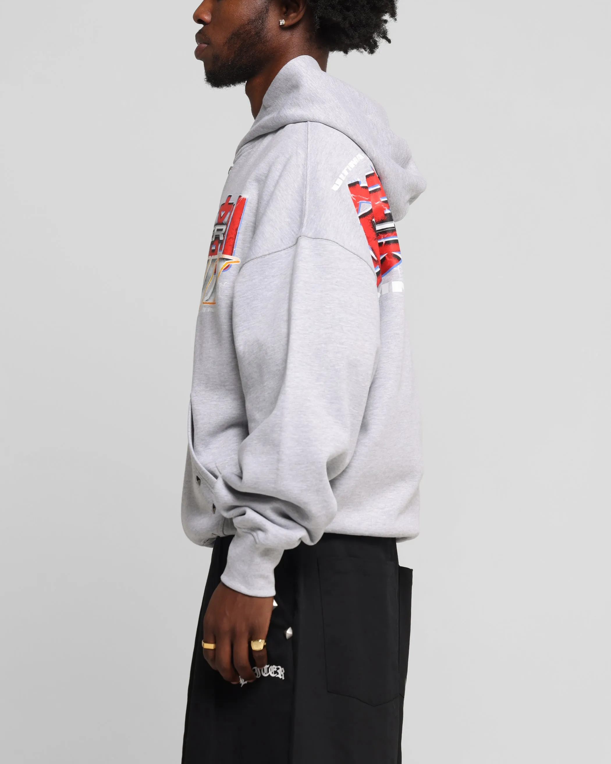 Loiter Fighter Zip Hoodie Grey
