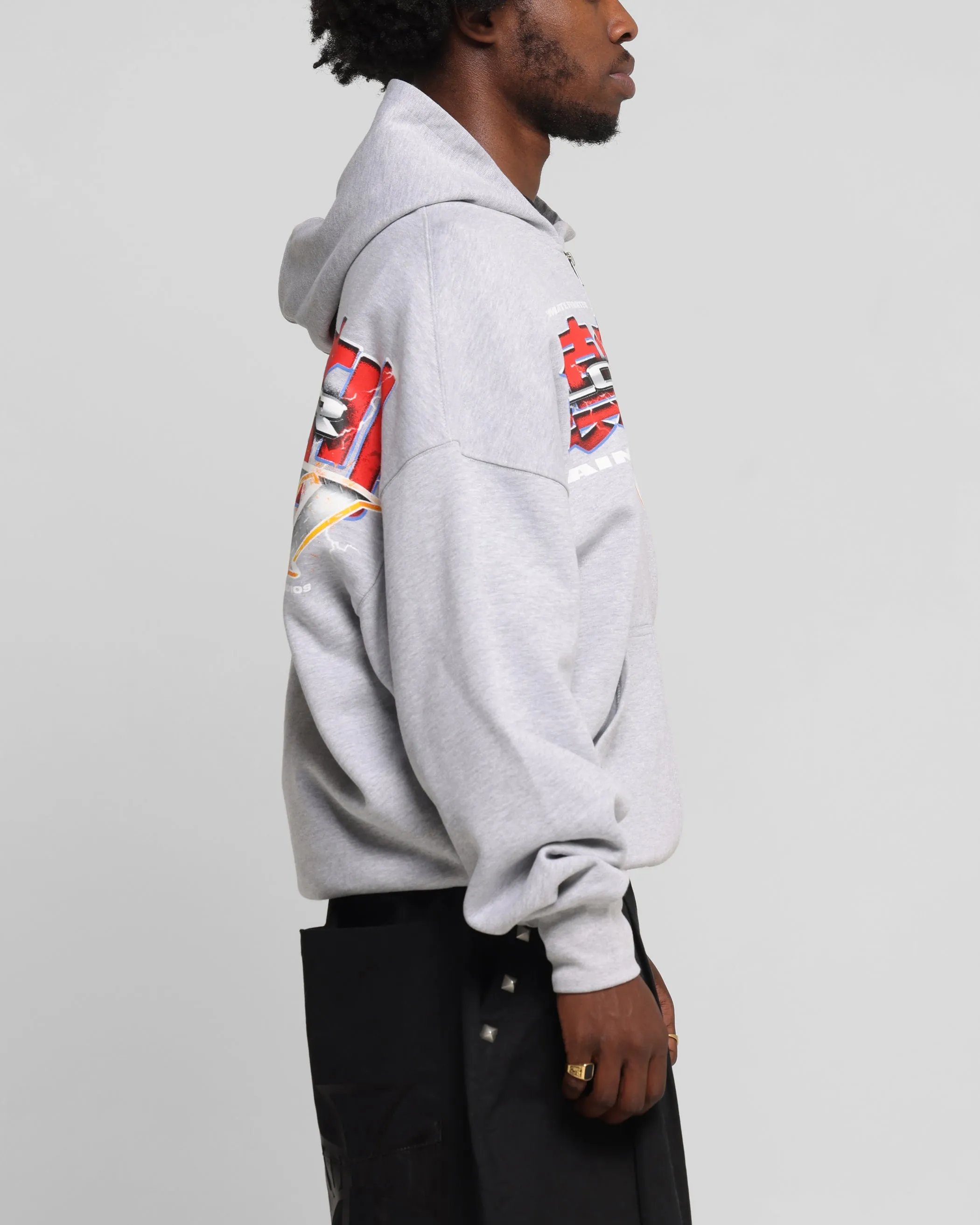 Loiter Fighter Zip Hoodie Grey