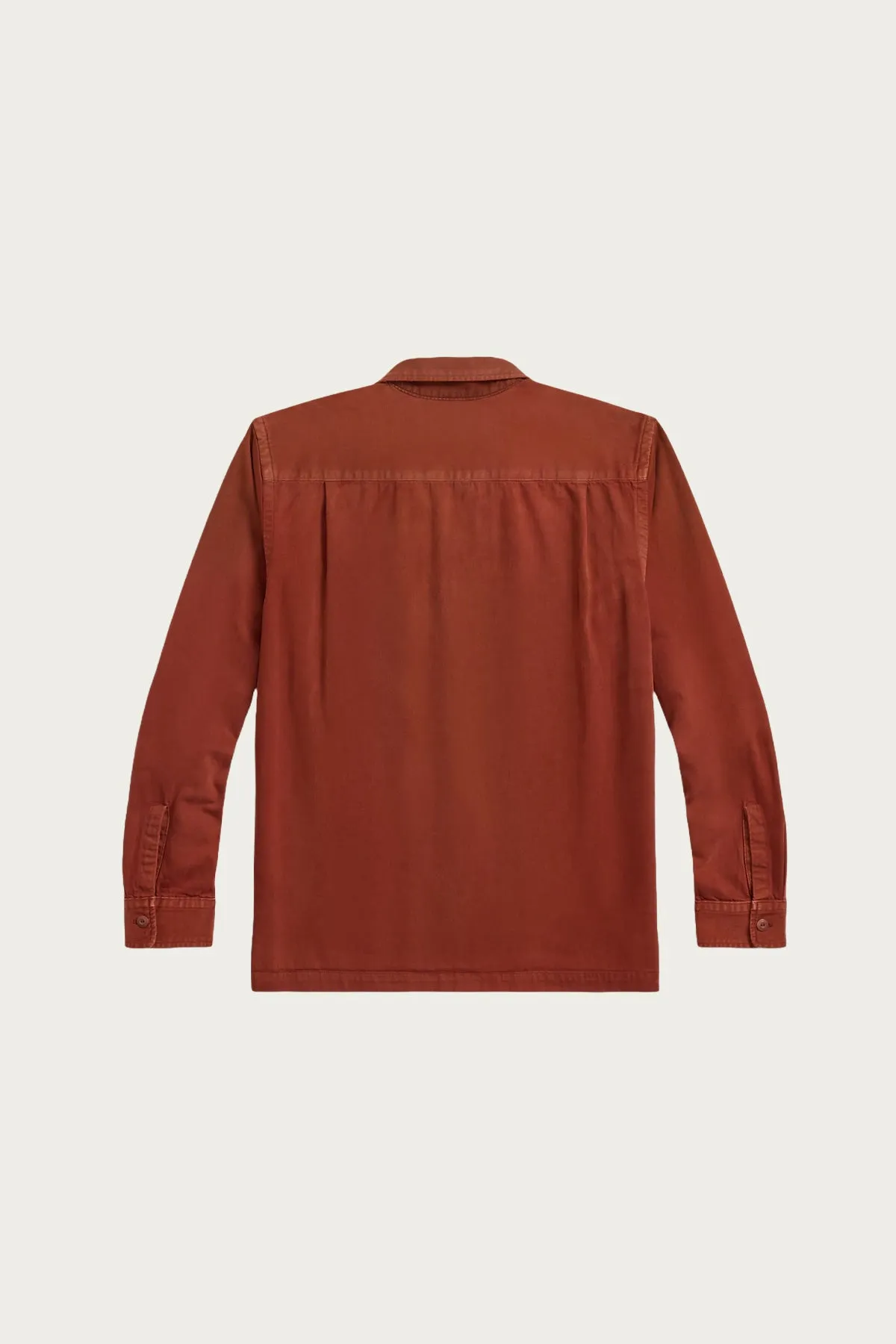 Long Sleeve Cotton Twill Holmes Camp Shirt - Brick