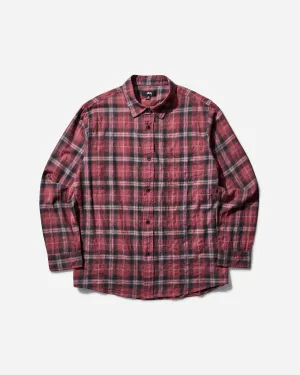 Men's Beach Plaid Shirt Red