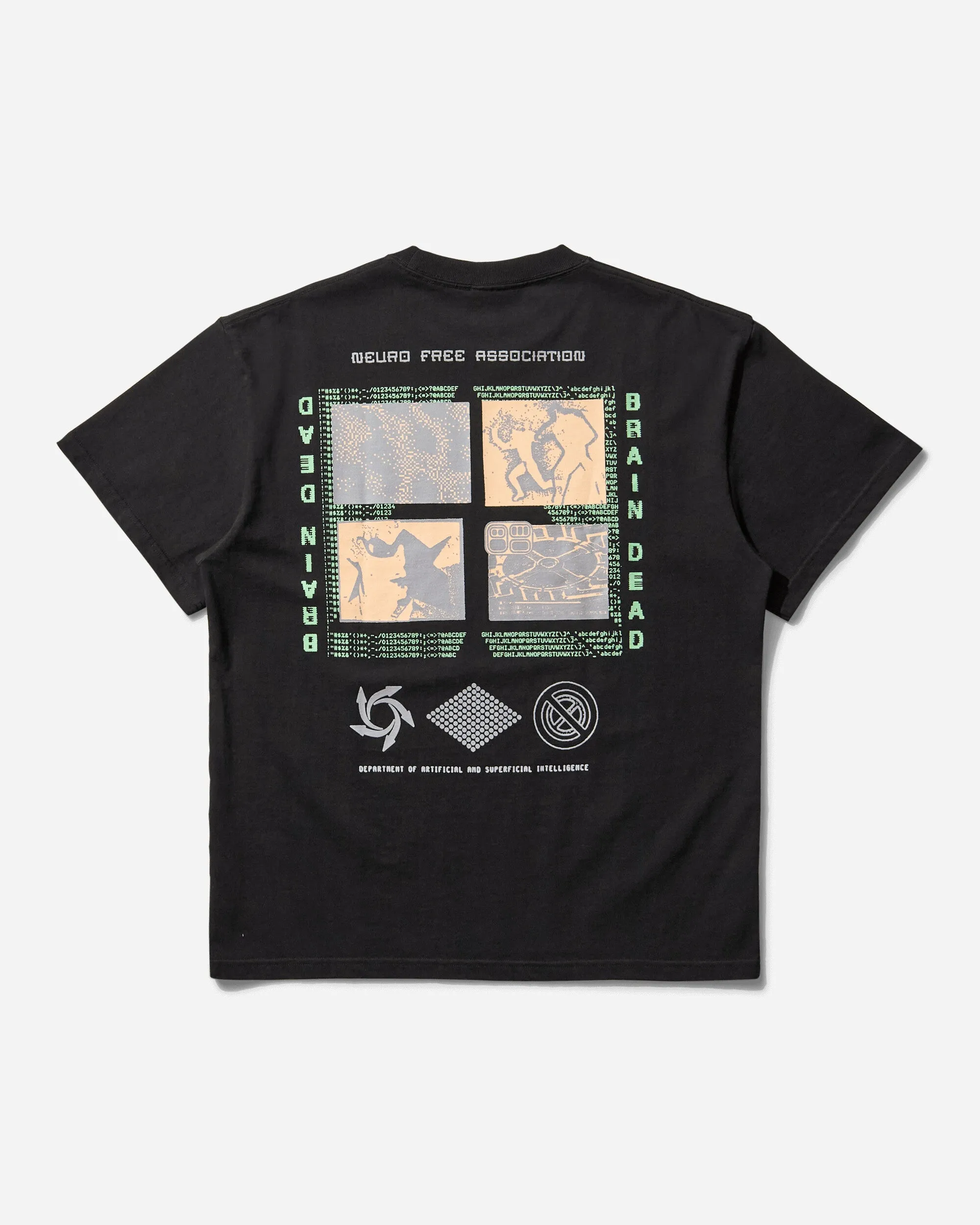 Men's Neuro Free Association T-Shirt Washed Black