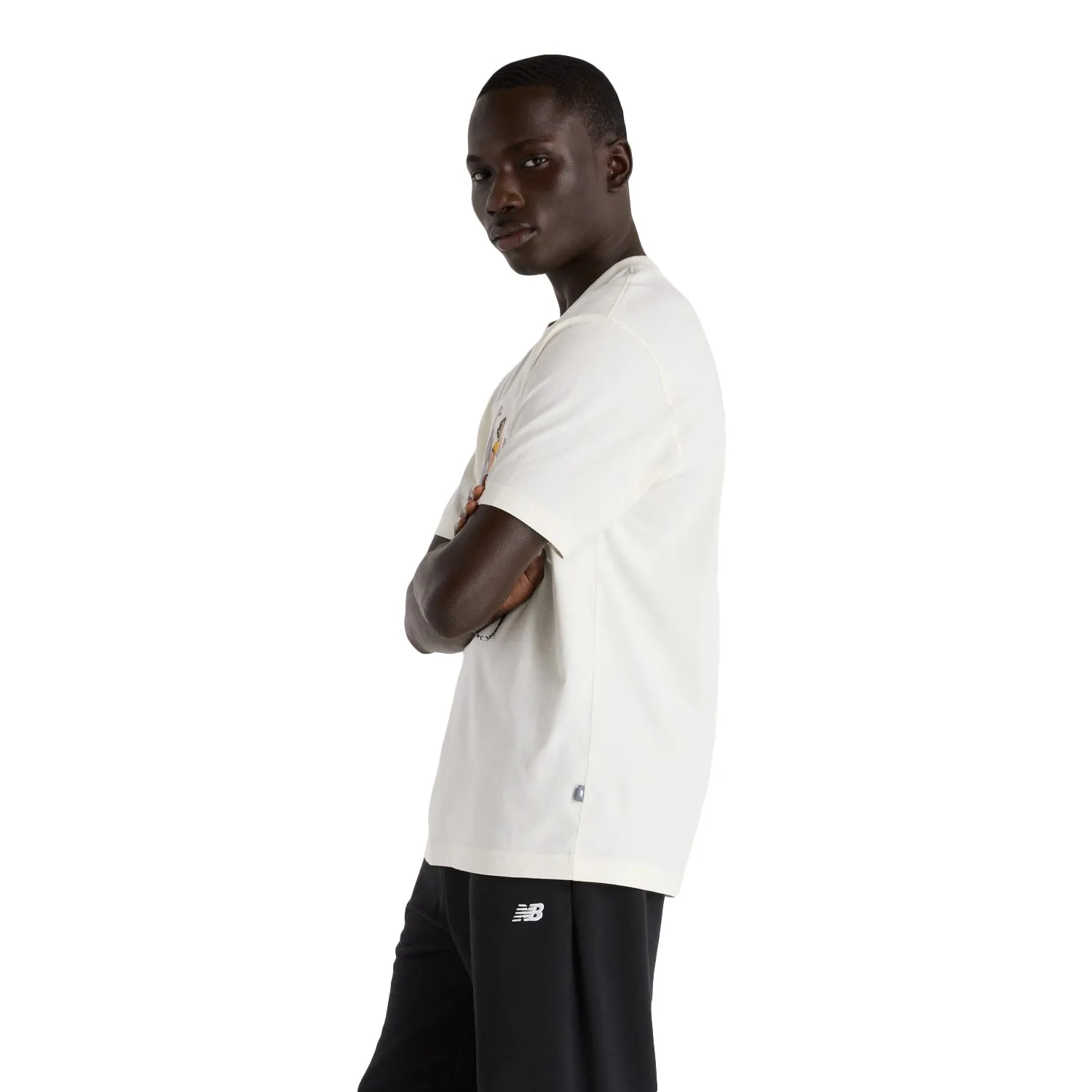 New Balance Men Athletics Relaxed Archive Walk T-Shirt White MT43553-SST