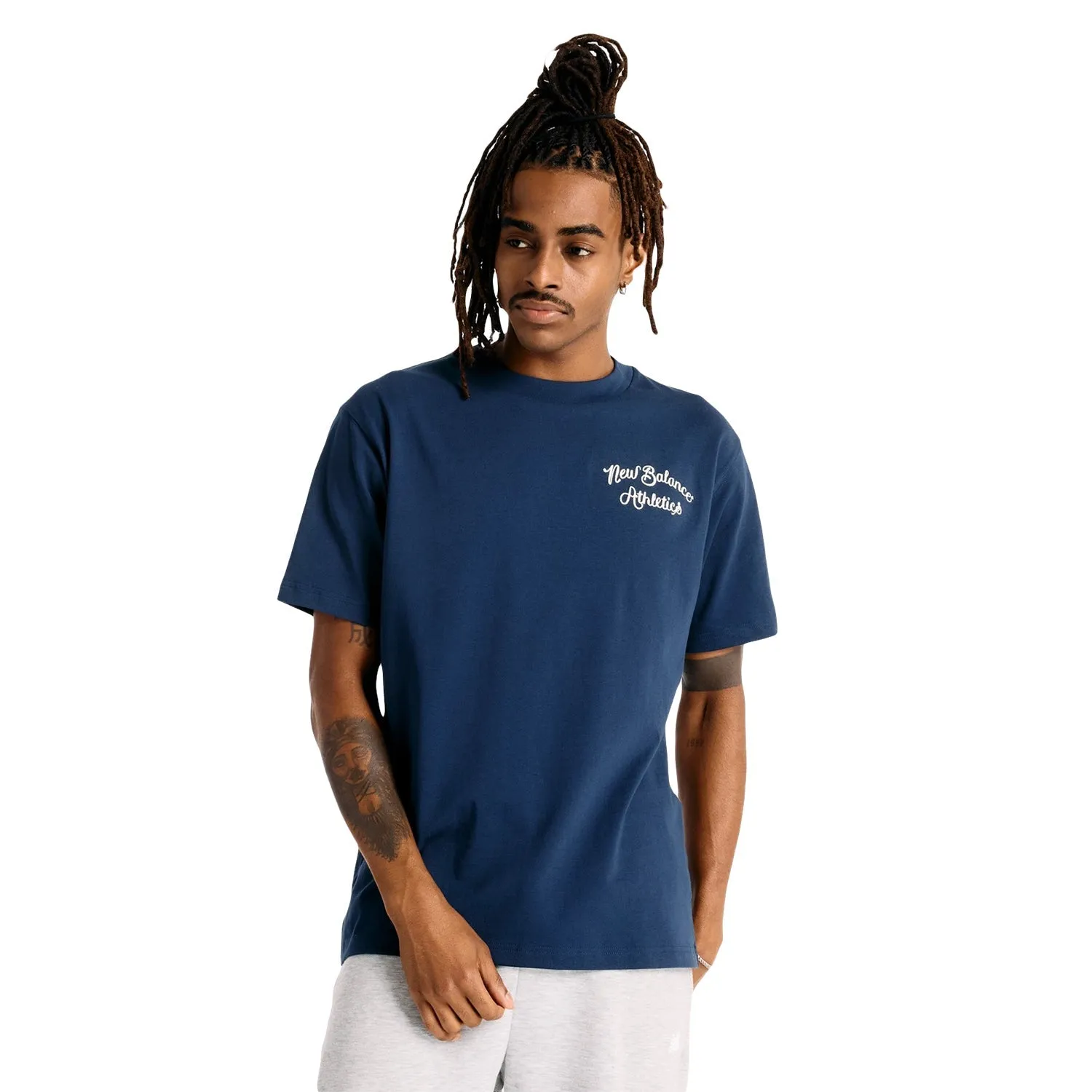 New Balance Men Athletics Relaxed League T-Shirt Navy MT43556-NNY