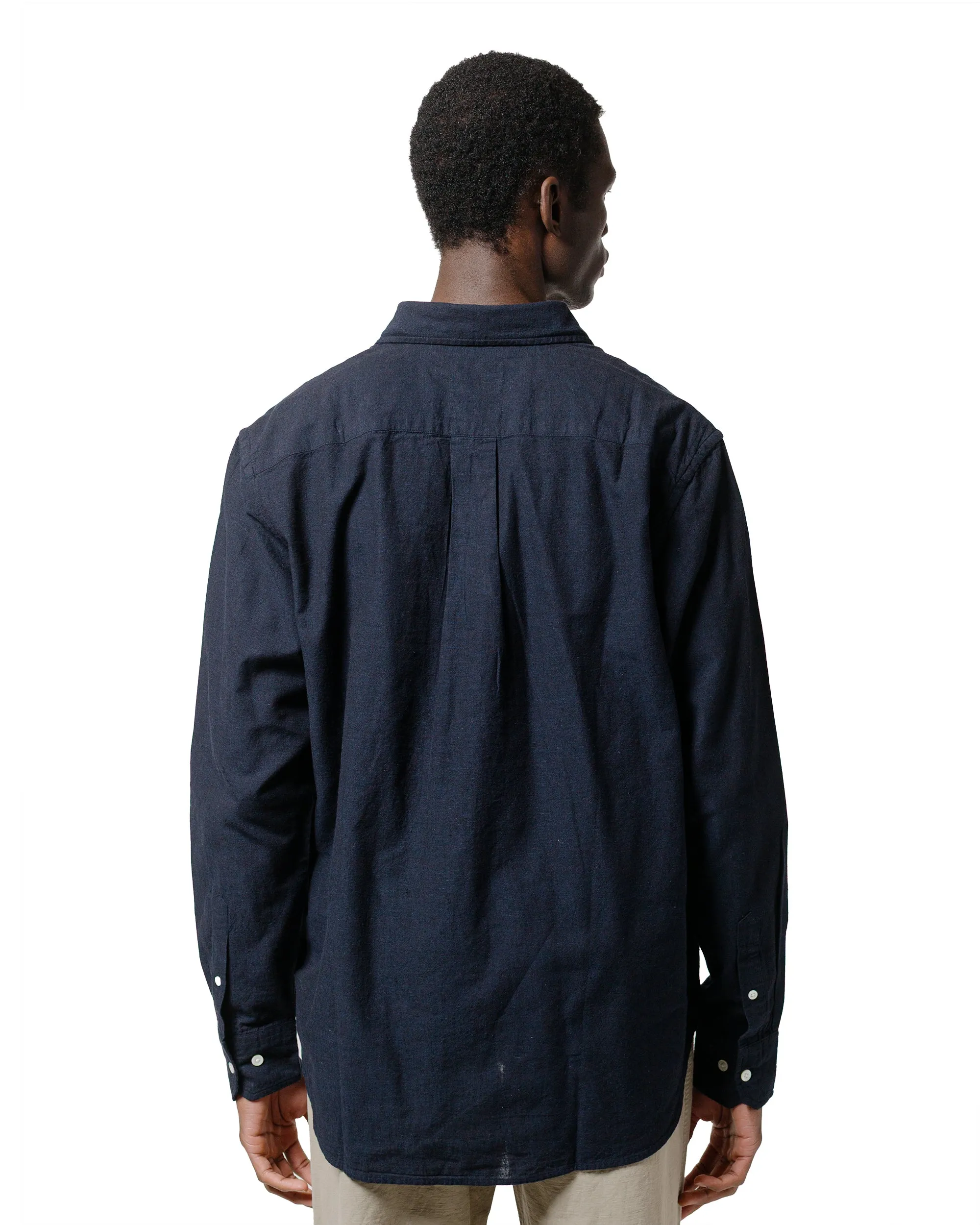 Norse Projects Algot Relaxed Cotton Linen Shirt Dark Navy