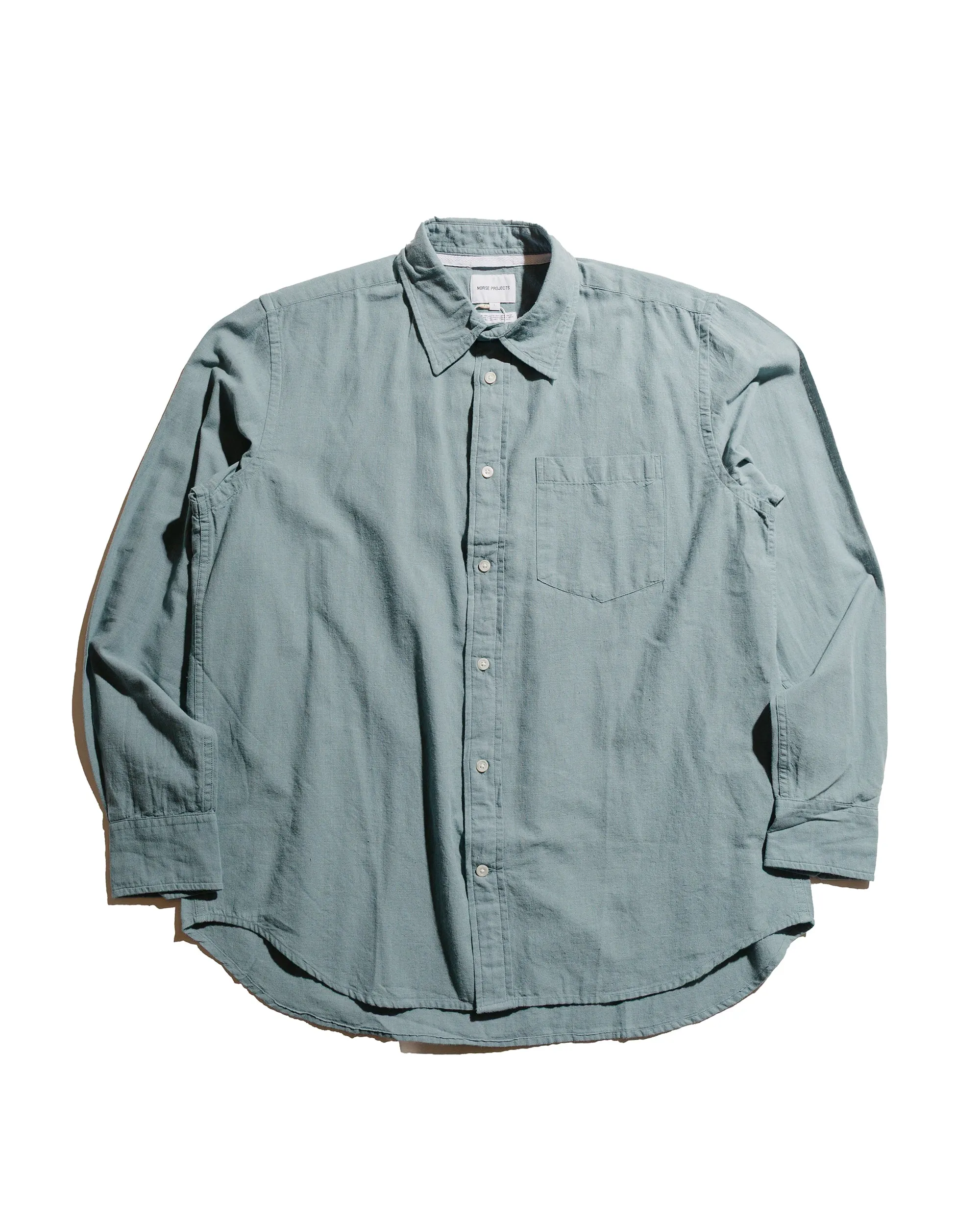 Norse Projects Algot Relaxed Cotton Linen Shirt Greyish Blue